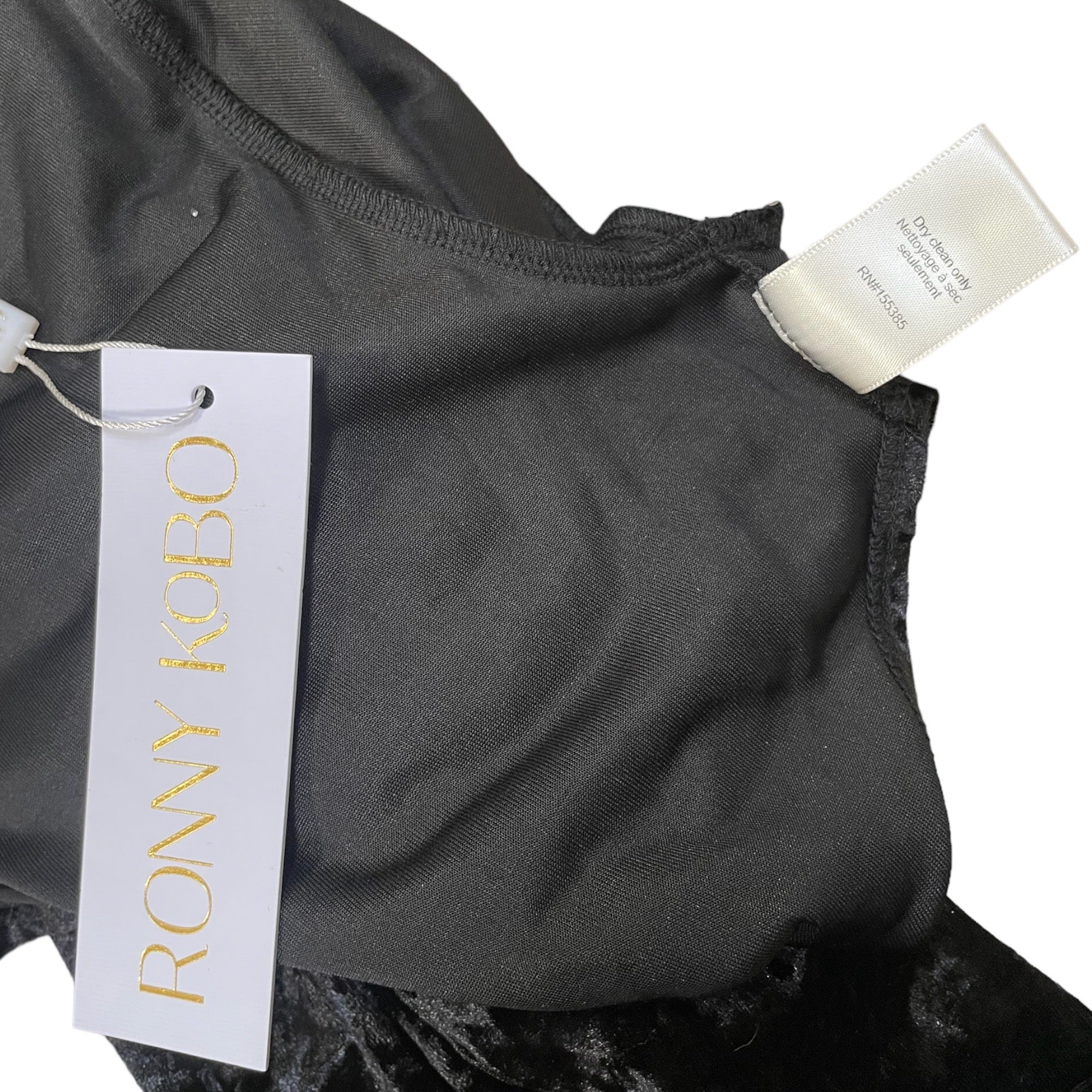 RONNY KOBO Guya Black Crushed Velvet Bodysuit
| Size: Small |