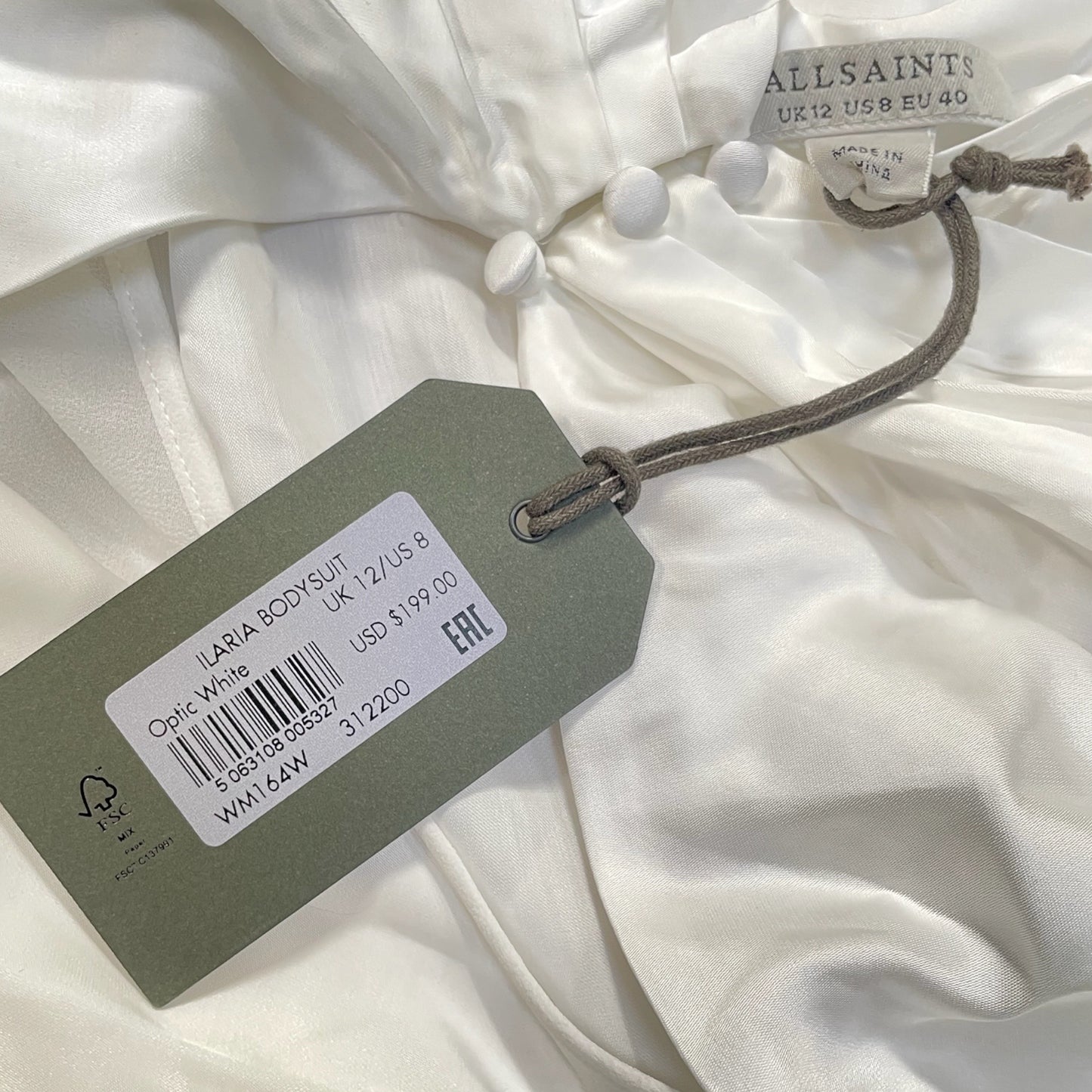 ALL SAINTS Ilaria Open Back Bodysuit | Size: US 8 |