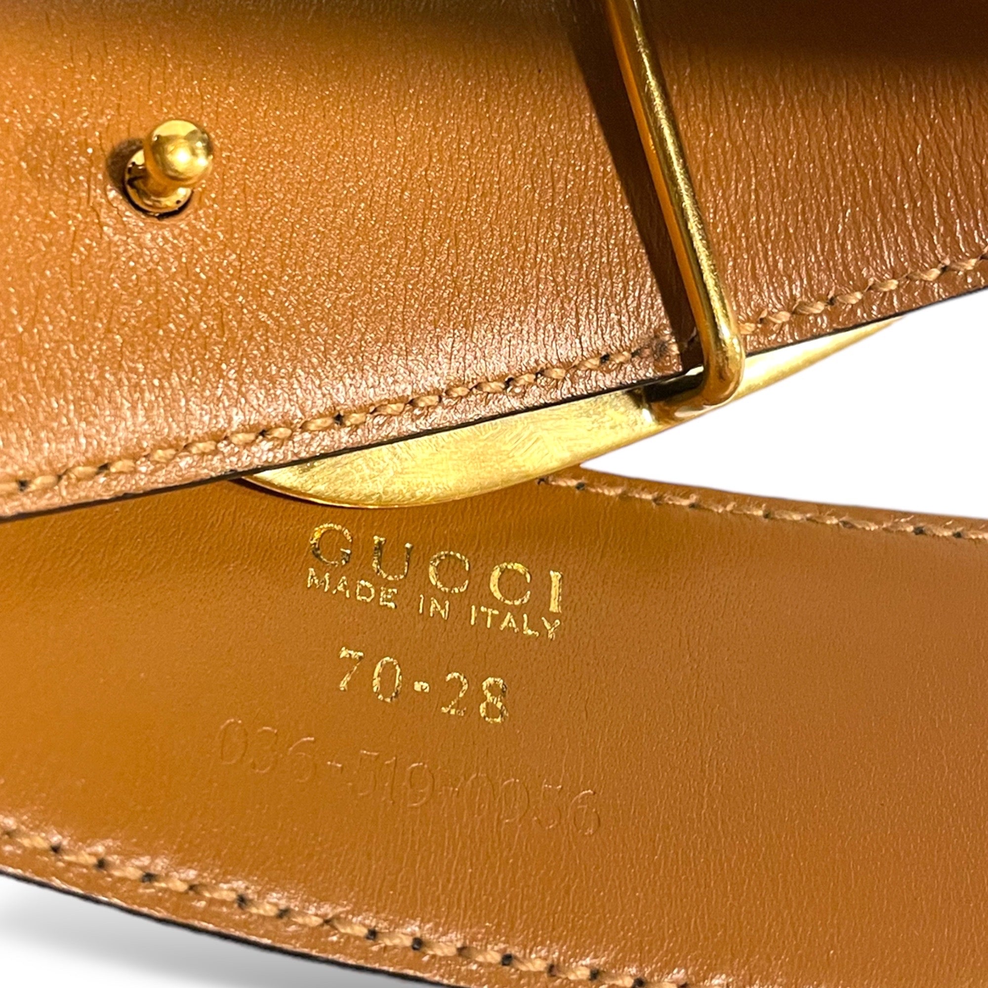 GUCCI Vintage Leather Belt with Removable Gold-Tone G Buckle |Size: 70/28|