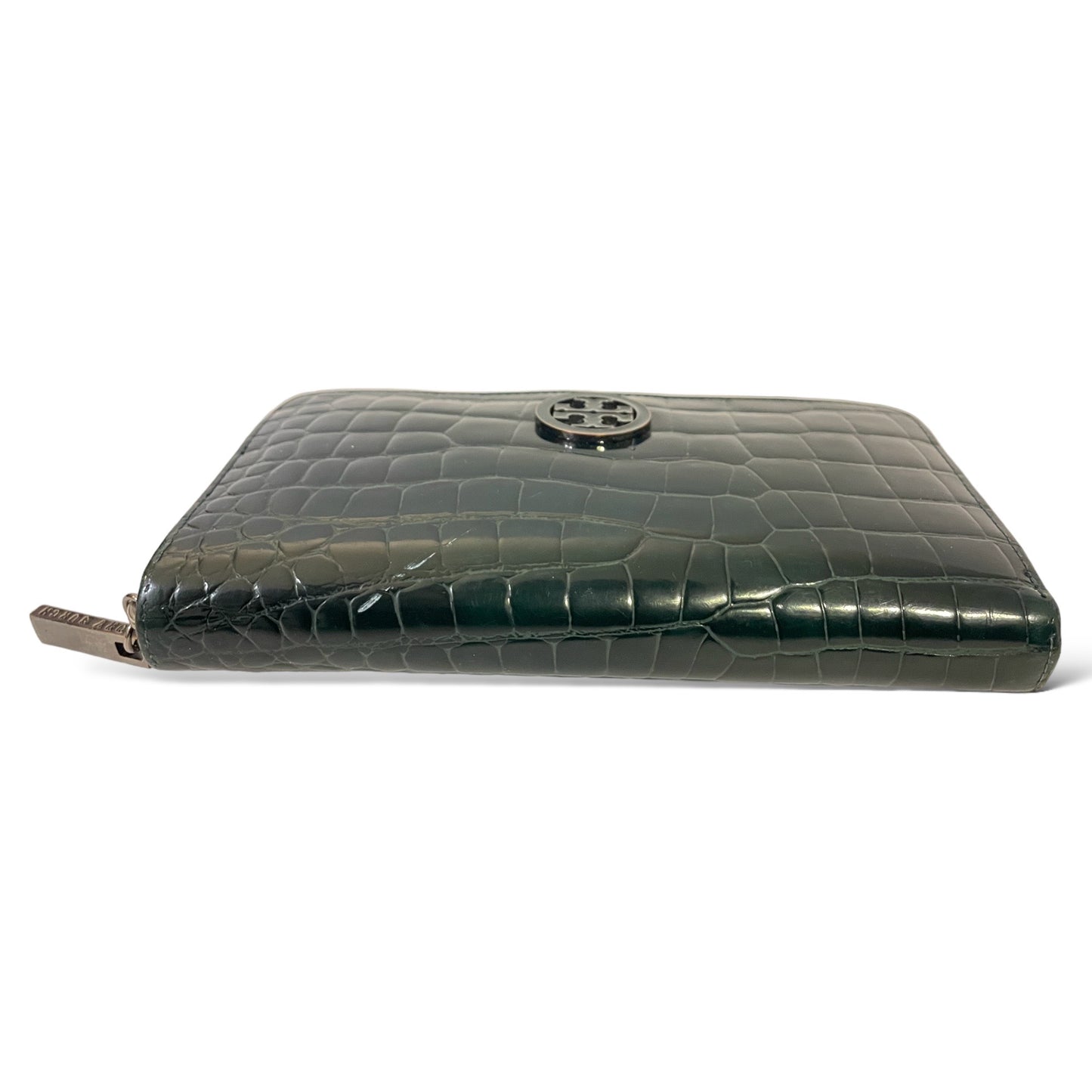 TORY BURCH Long Crocodile Embossed Zip Wallet