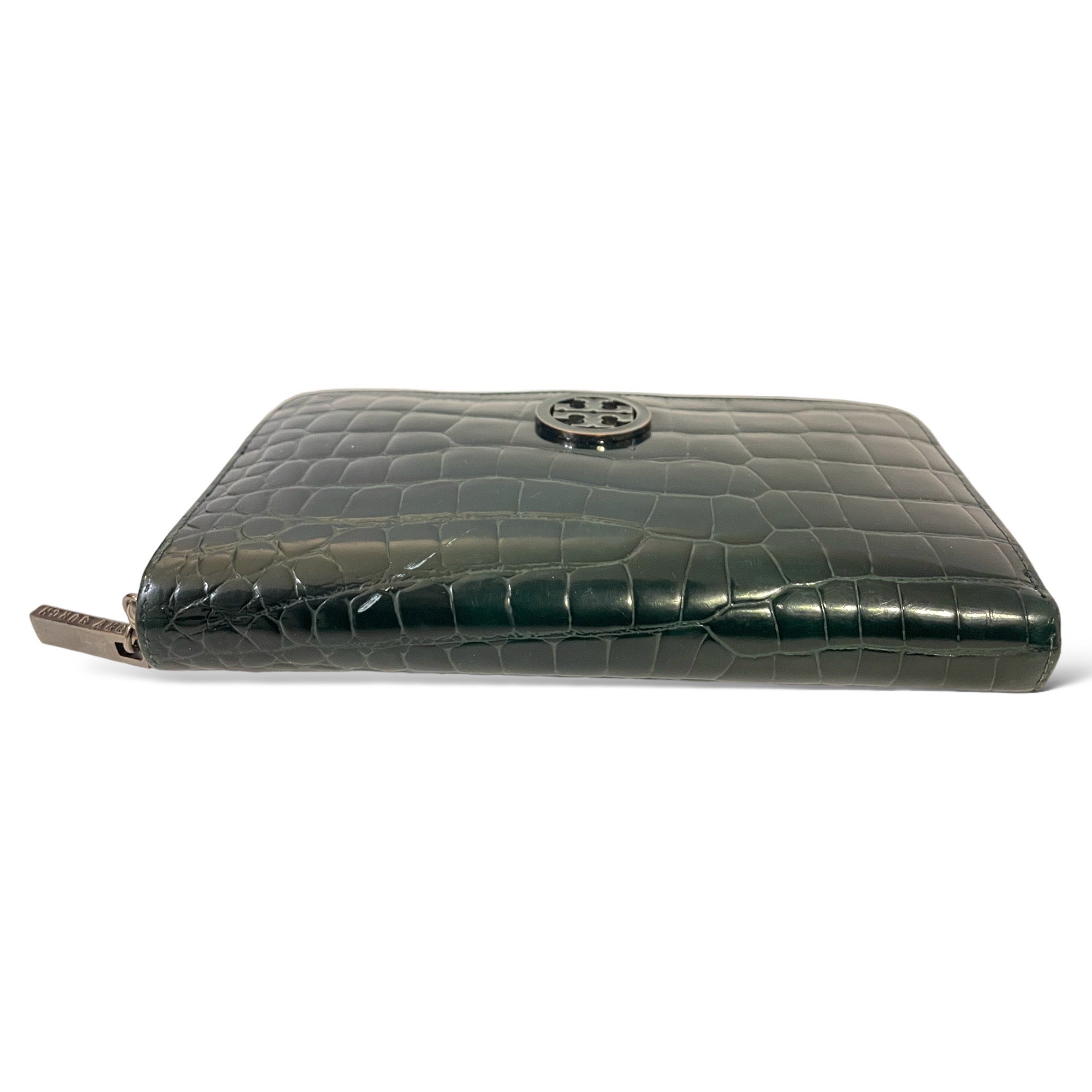 TORY BURCH Long Crocodile Embossed Zip Wallet