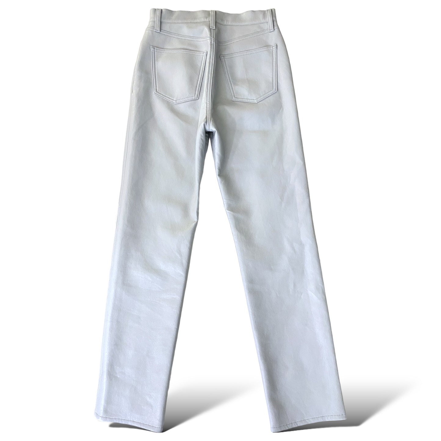 AGOLDE Straight Leg Periwinkle Colored Leather Pants |Size: XS|