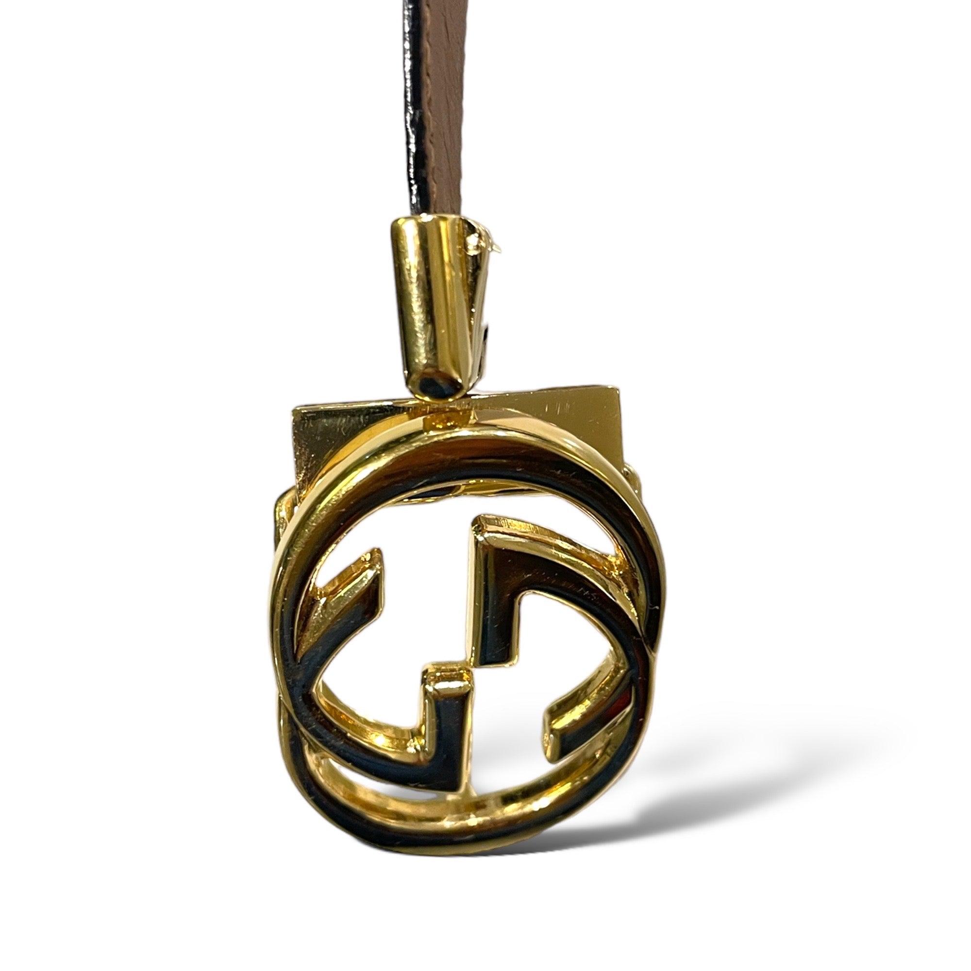 GUCCI Vintage Gold-Tone GG Logo Buckle Reversible Leather Belt