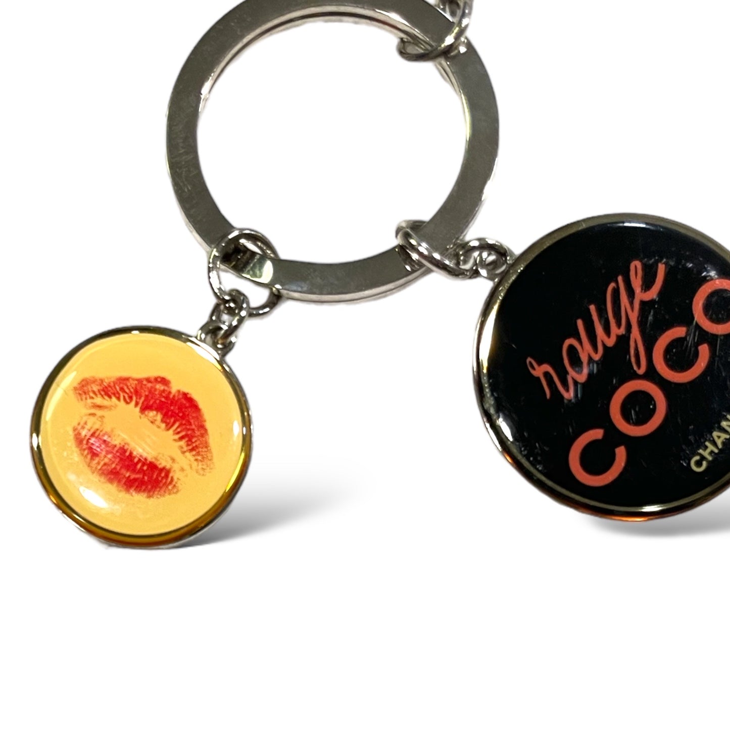 Authentic CHANEL COCO 3 Charm CC Logo Keychain/Key Holder