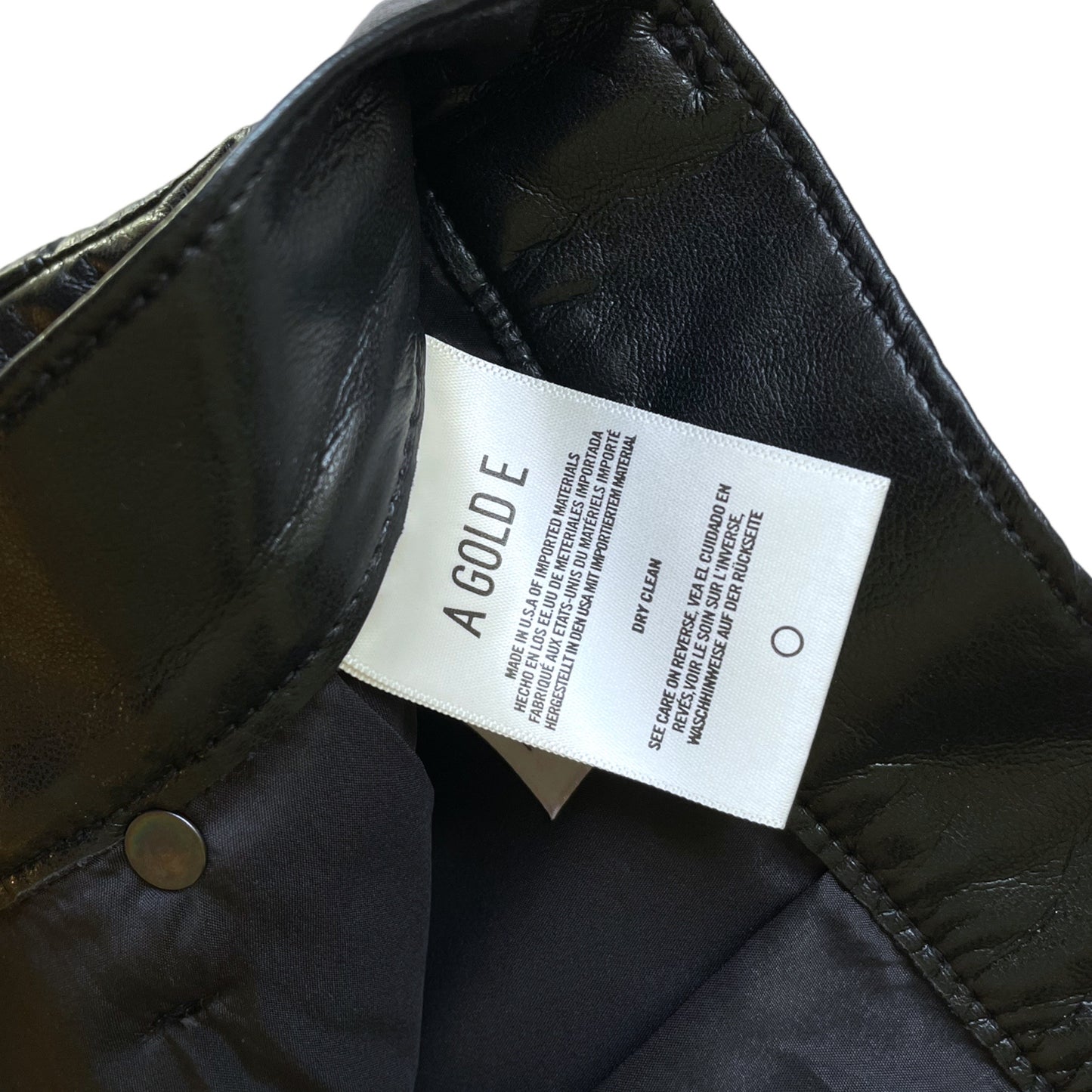 AGOLDE Wide Leg Black Leather Pants
|Size: S|