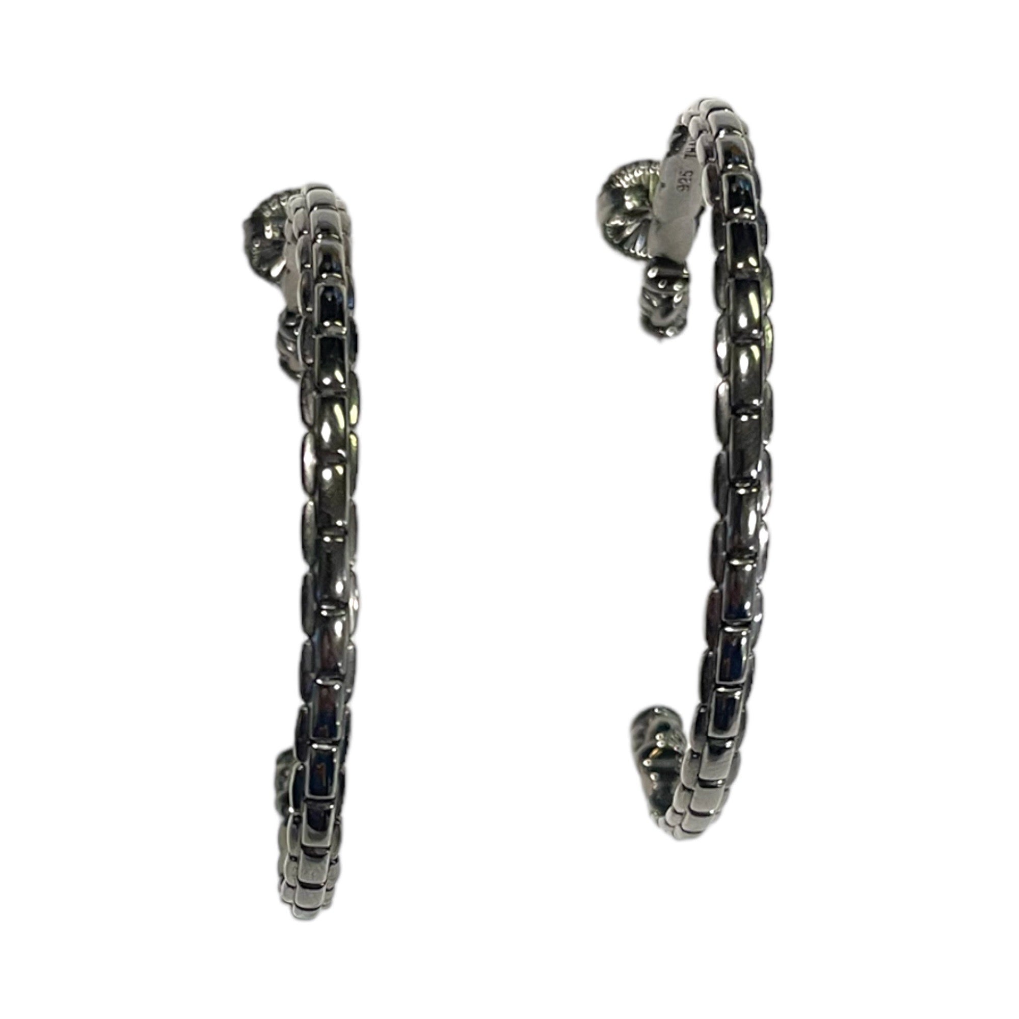 JOHN HARDY x JAI .925 Pewter Tone Large Hoop Earrings