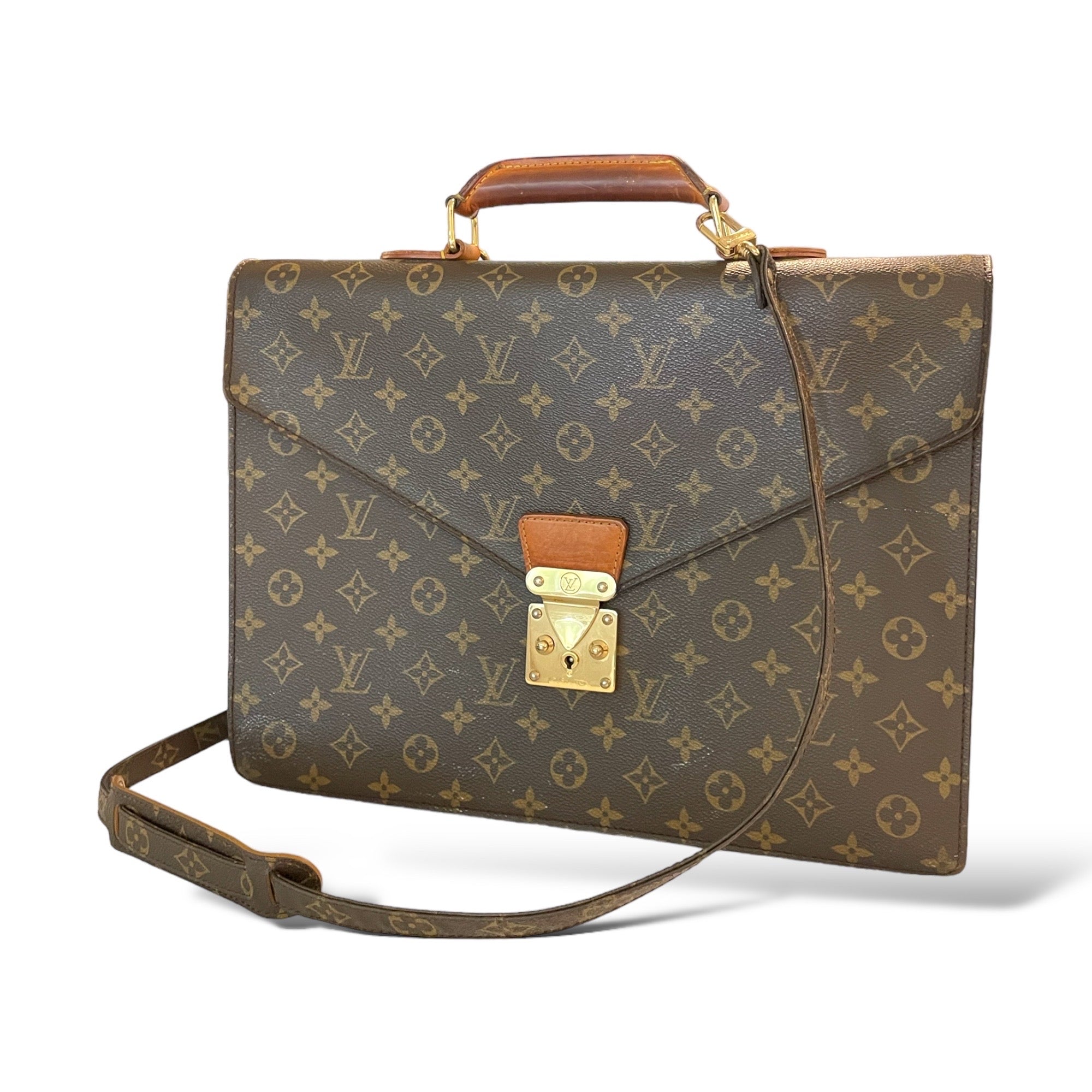 LOUIS VUITTON Monogram Serviette Conseiller Briefcase with LV Monogram Strap