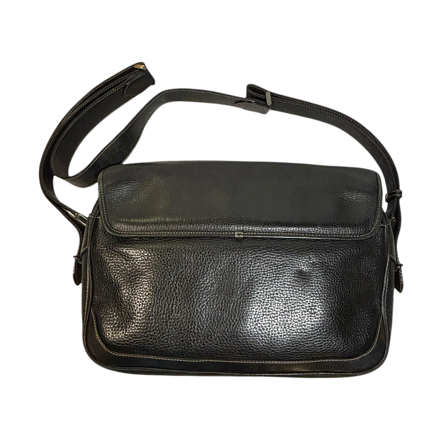 GUCCI Vintage Dark Navy Blue Leather Messenger Bag