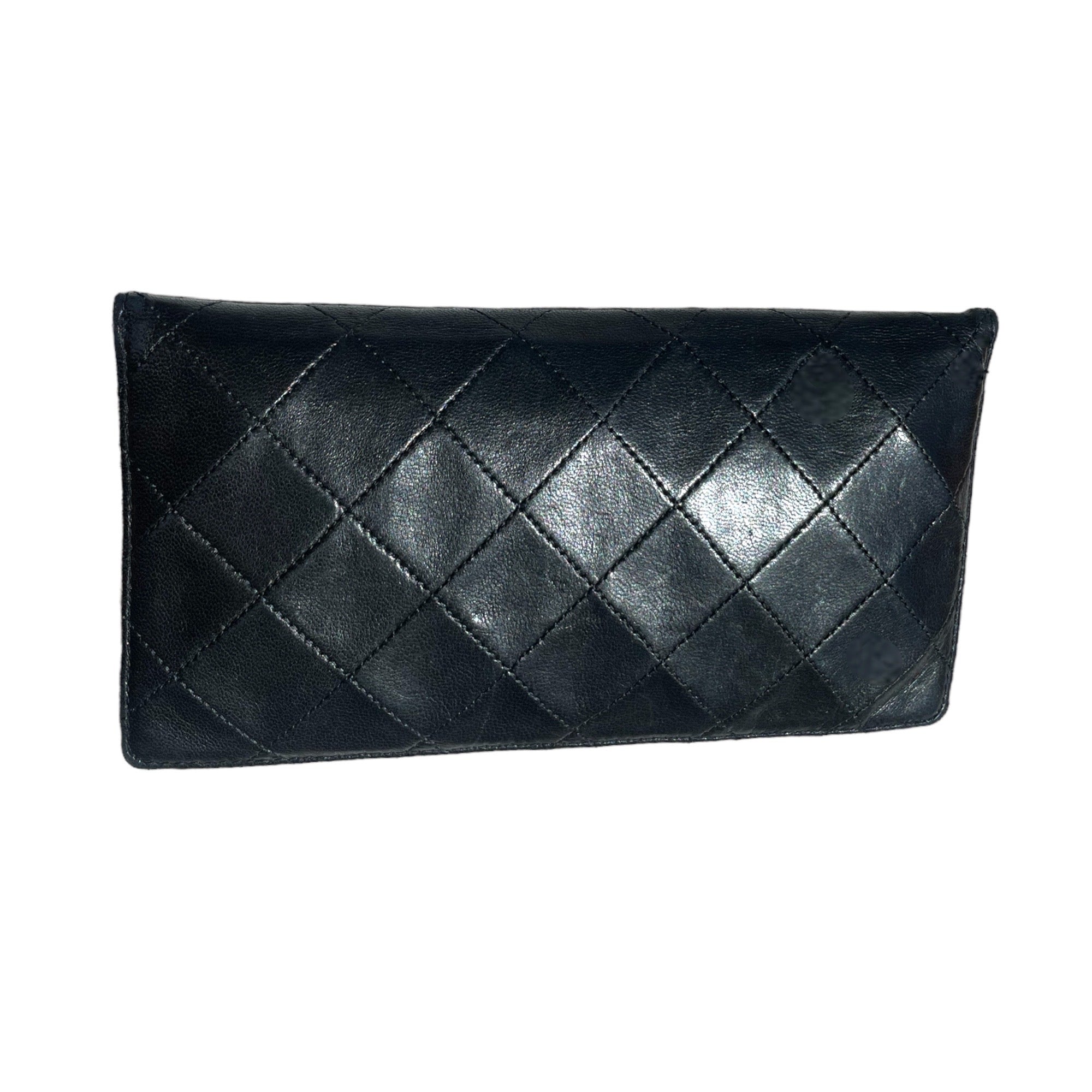 AUTHENTIC CHANEL Vintage Classic Black Flap Closure Clutch Purse
