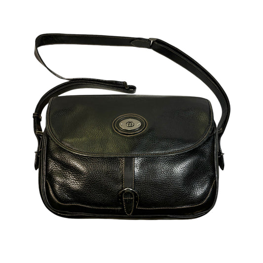 GUCCI Vintage Dark Navy Blue Leather Messenger Bag