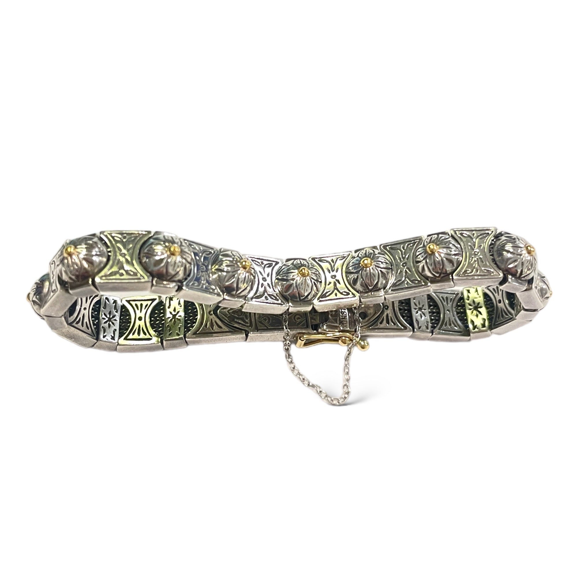 KONSTANTINO Sterling Silver & 18k Gold bracelet with mesh underlay