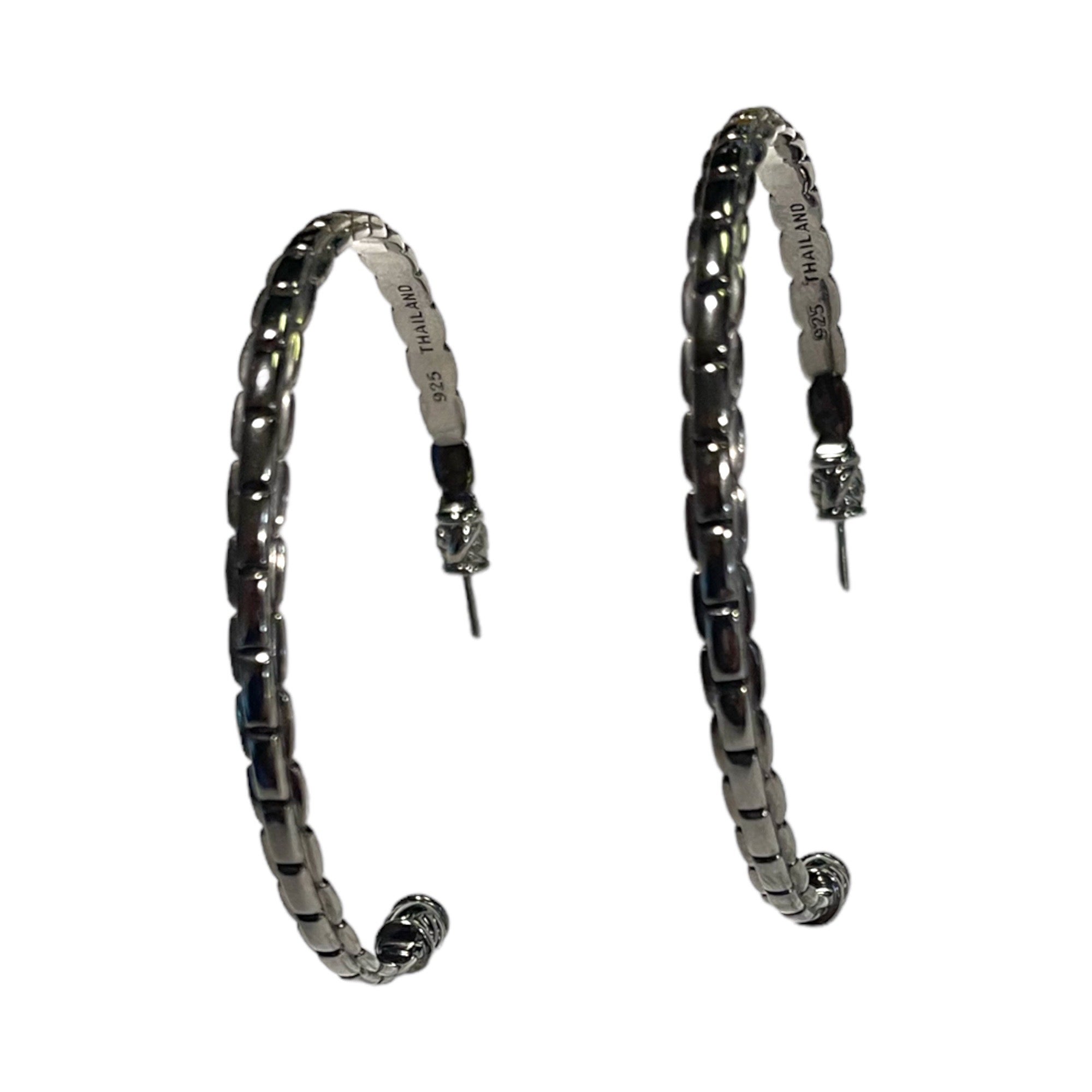 JOHN HARDY x JAI .925 Pewter Tone Large Hoop Earrings