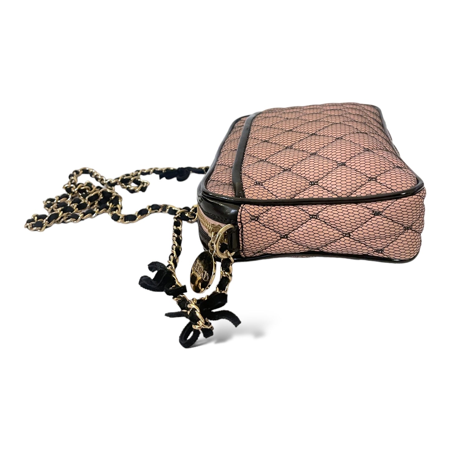 VALENTINO RED Quilted Crossbody Mesh/Nude Bag