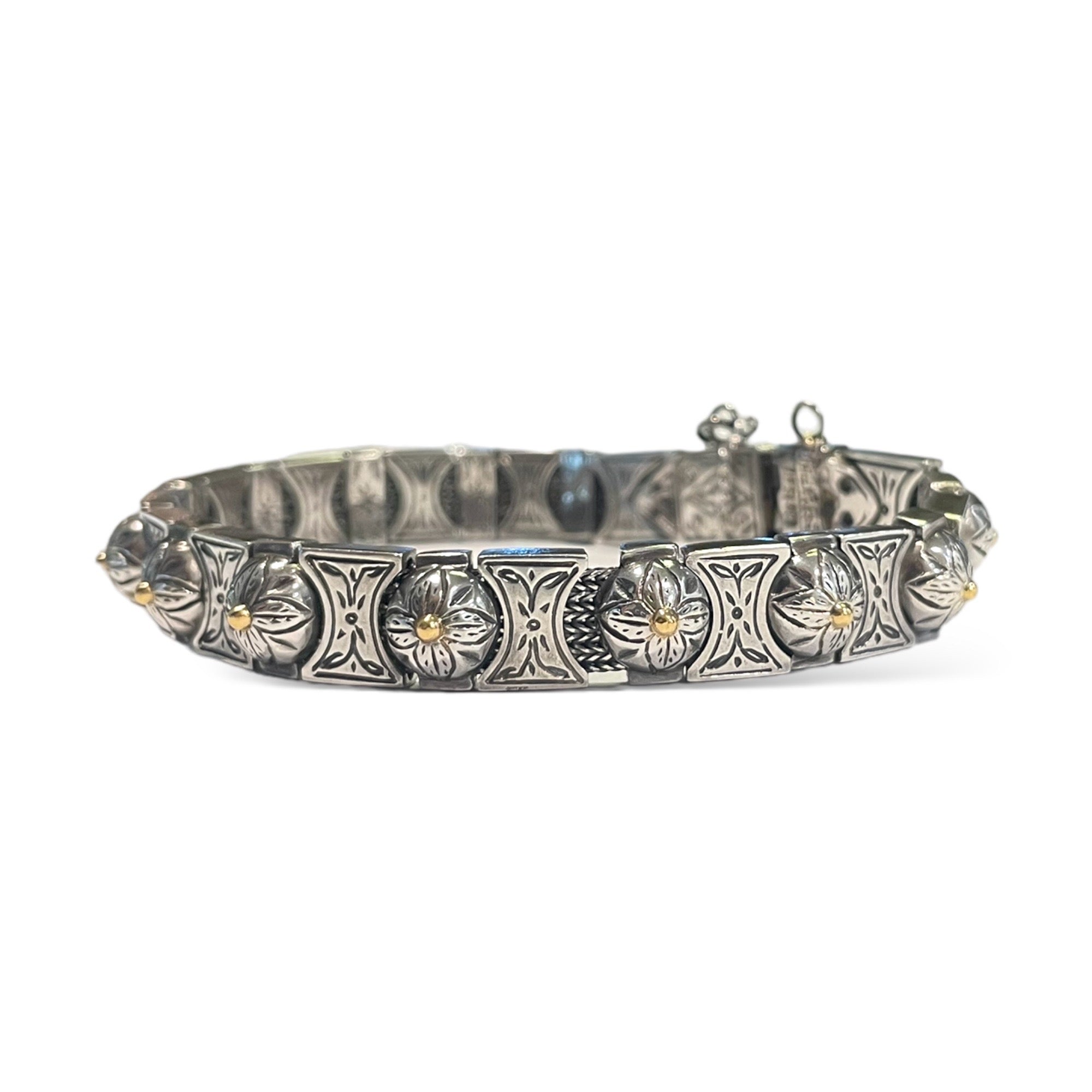 KONSTANTINO Sterling Silver & 18k Gold bracelet with mesh underlay