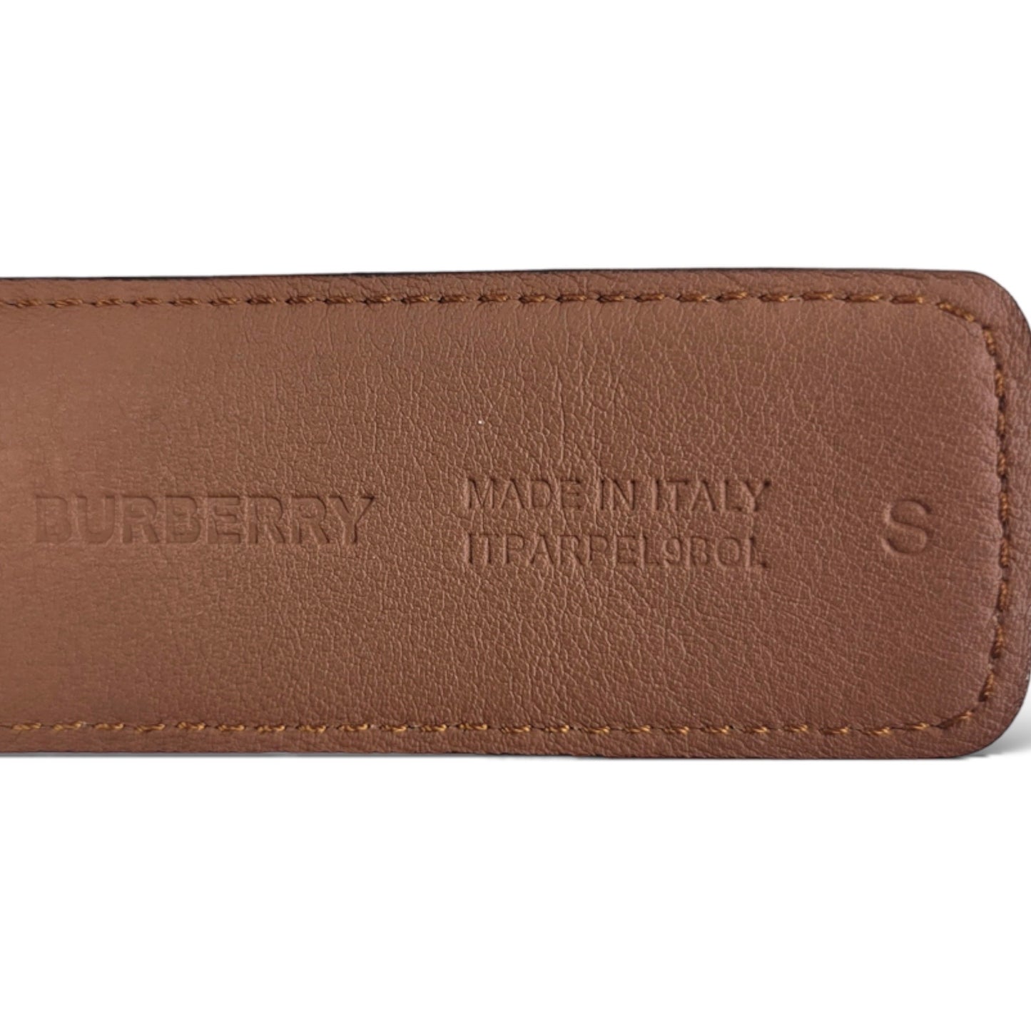 Burberry Gold-Tone TB Logo Buckle Reversible Black/Brown Leather Belt (SMALL)