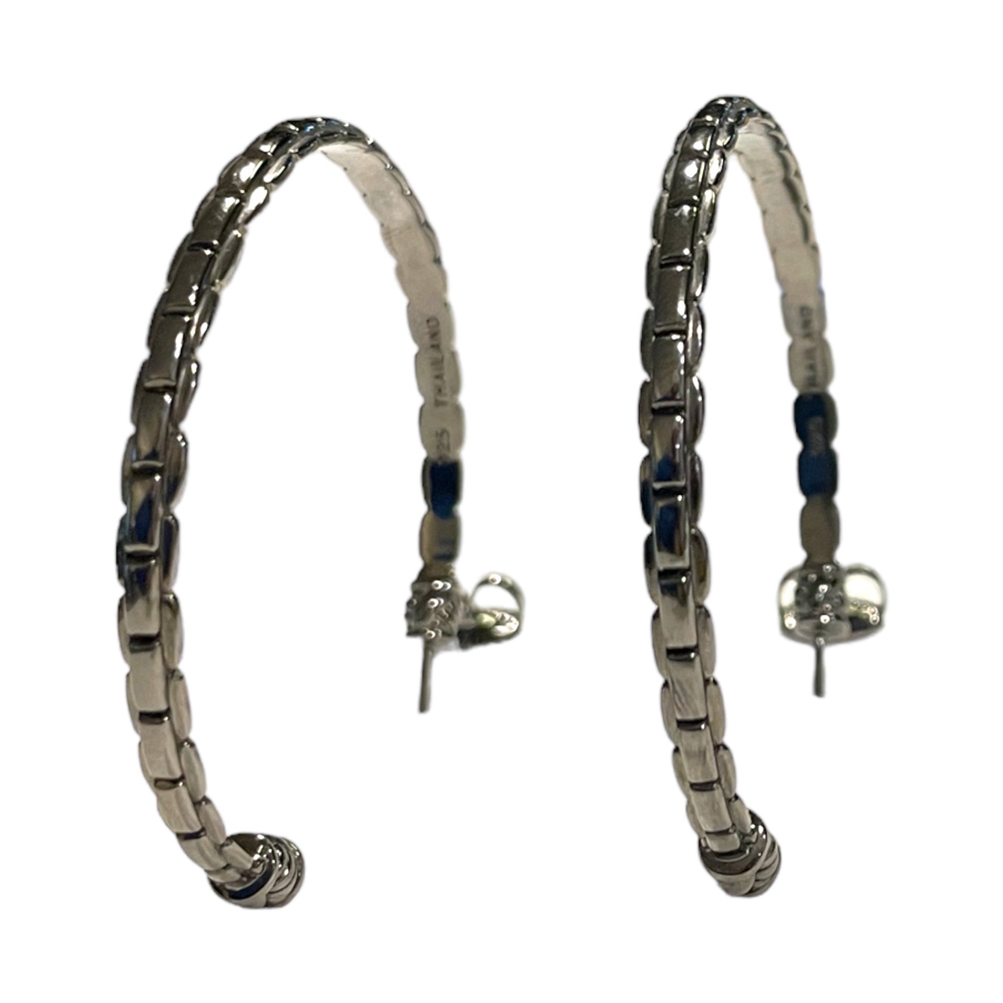 JOHN HARDY x JAI .925 Pewter Tone Large Hoop Earrings