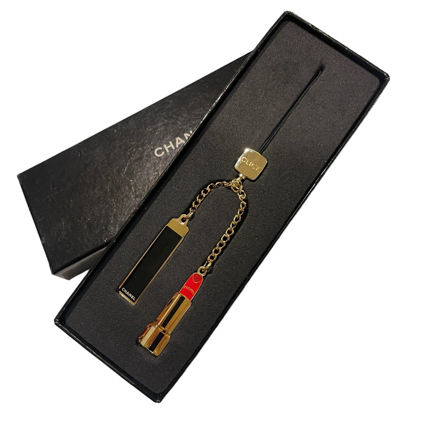 CHANEL Authentic Lipstick/Makeup Charms on Gold-Tone Chain