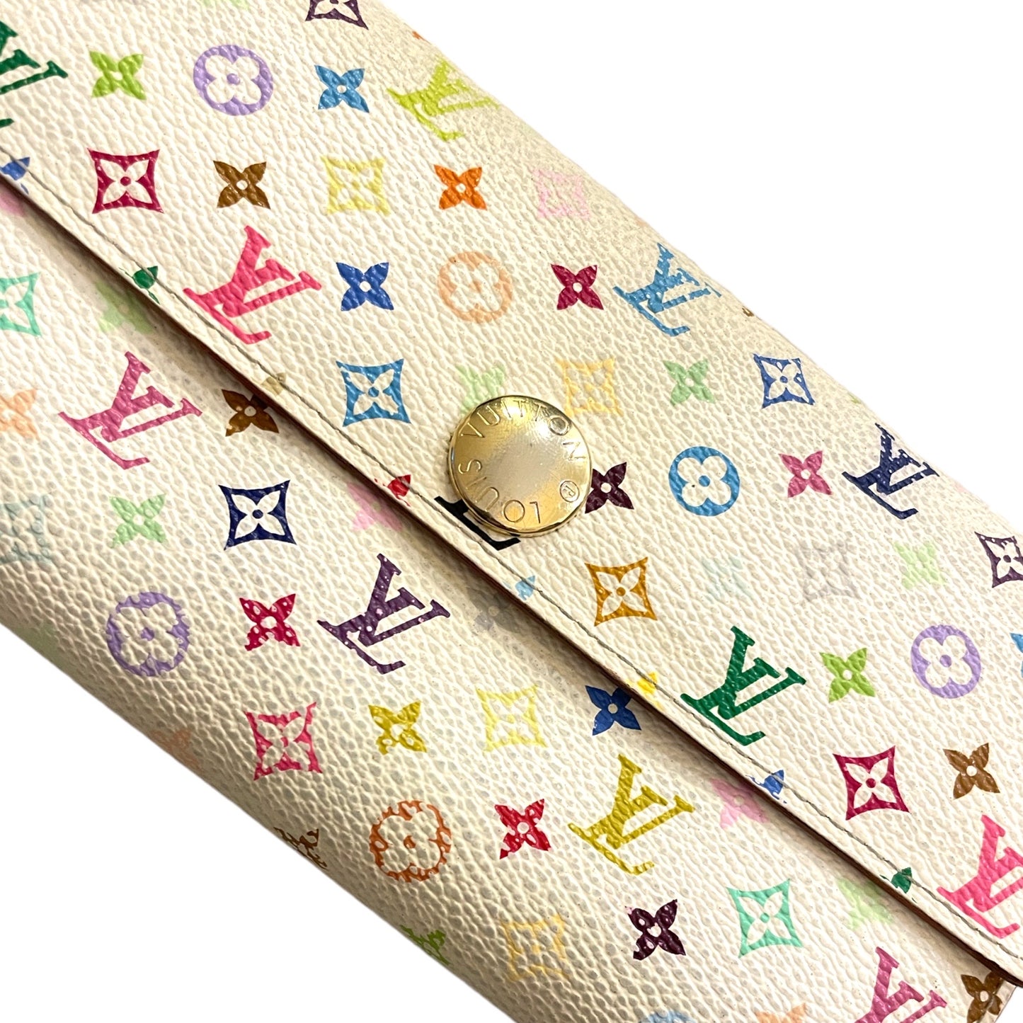 LOUIS VUITTON Paris Vintage Monogram Multicolor Sarah Wallet (White)