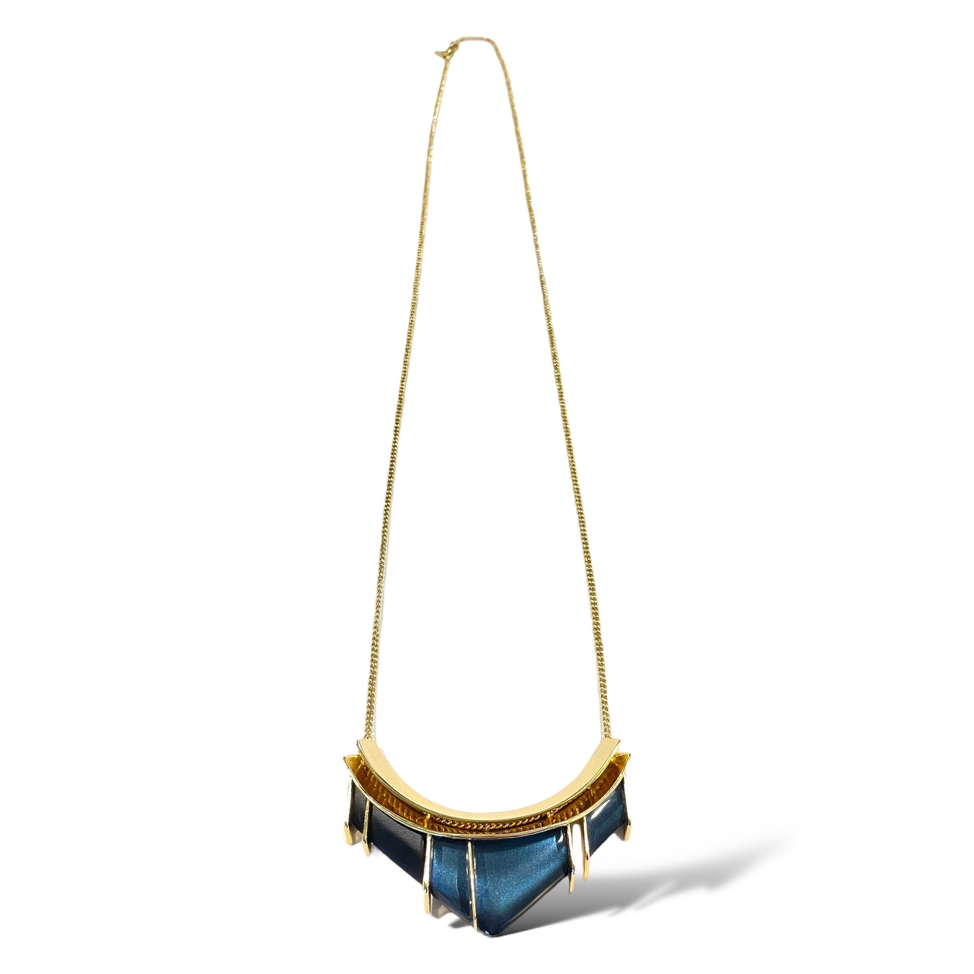 ALEXIS BITTAR Long Gold Tone & Pendant Statement Necklace
