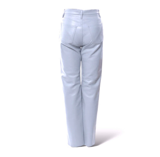 AGOLDE Straight Leg Periwinkle Colored Leather Pants - photo 2 of 11