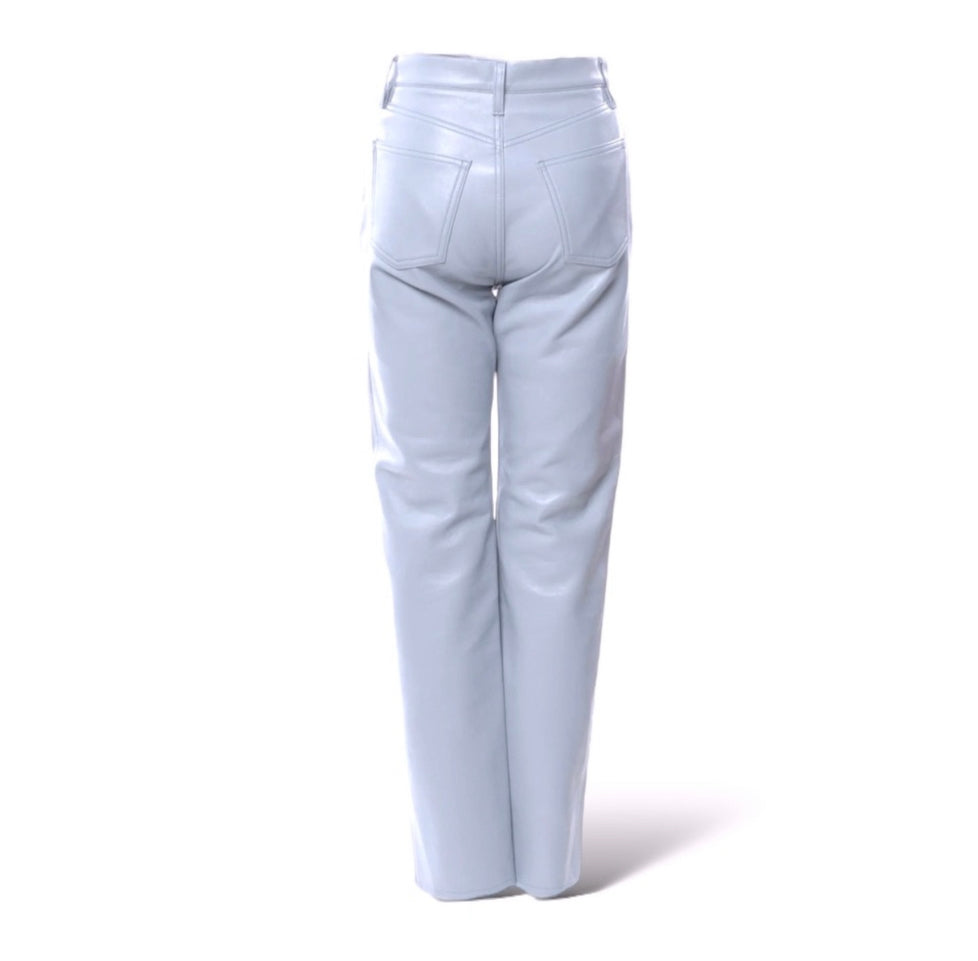 AGOLDE Straight Leg Periwinkle Colored Leather Pants |Size: XS|