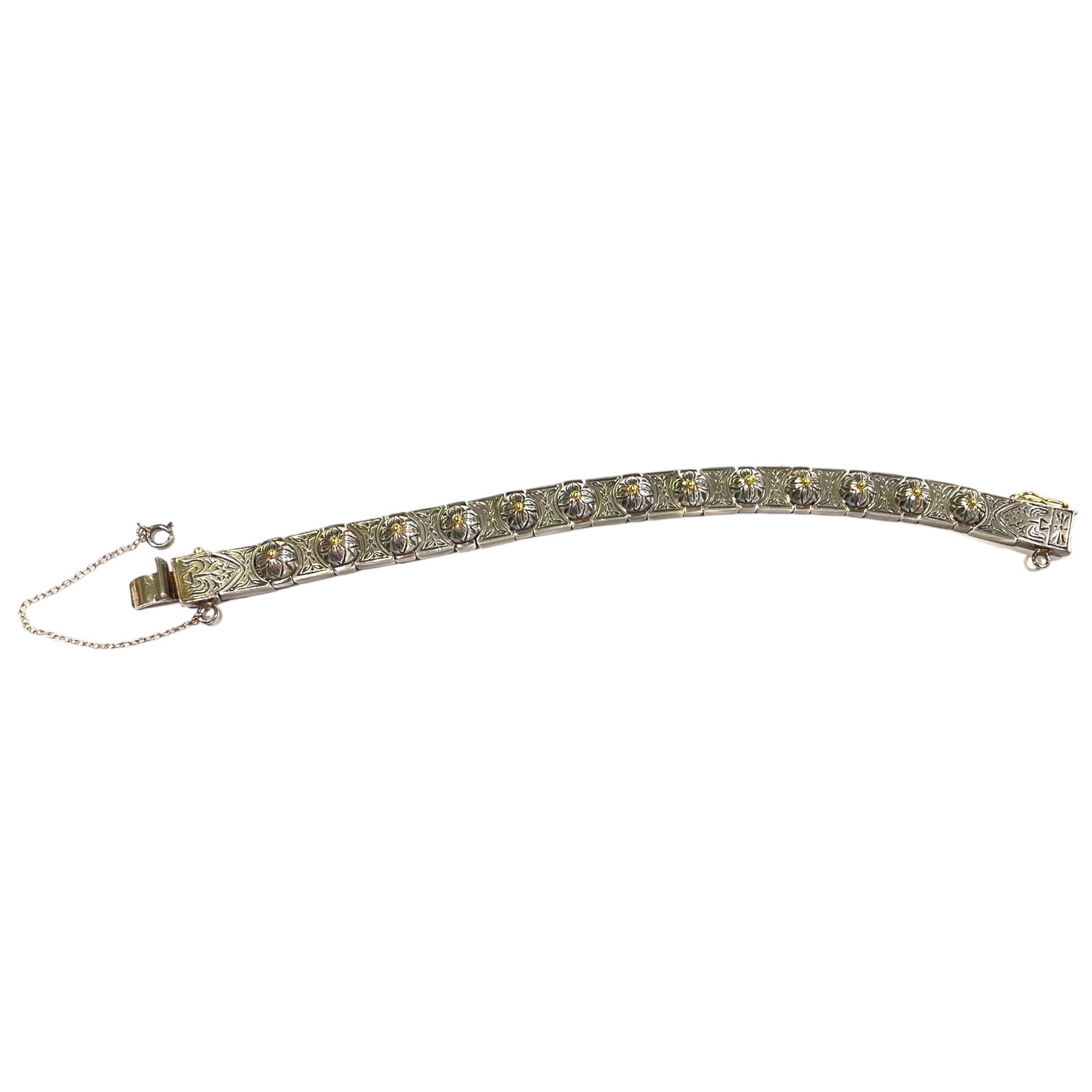 KONSTANTINO Sterling Silver & 18k Gold bracelet with mesh underlay