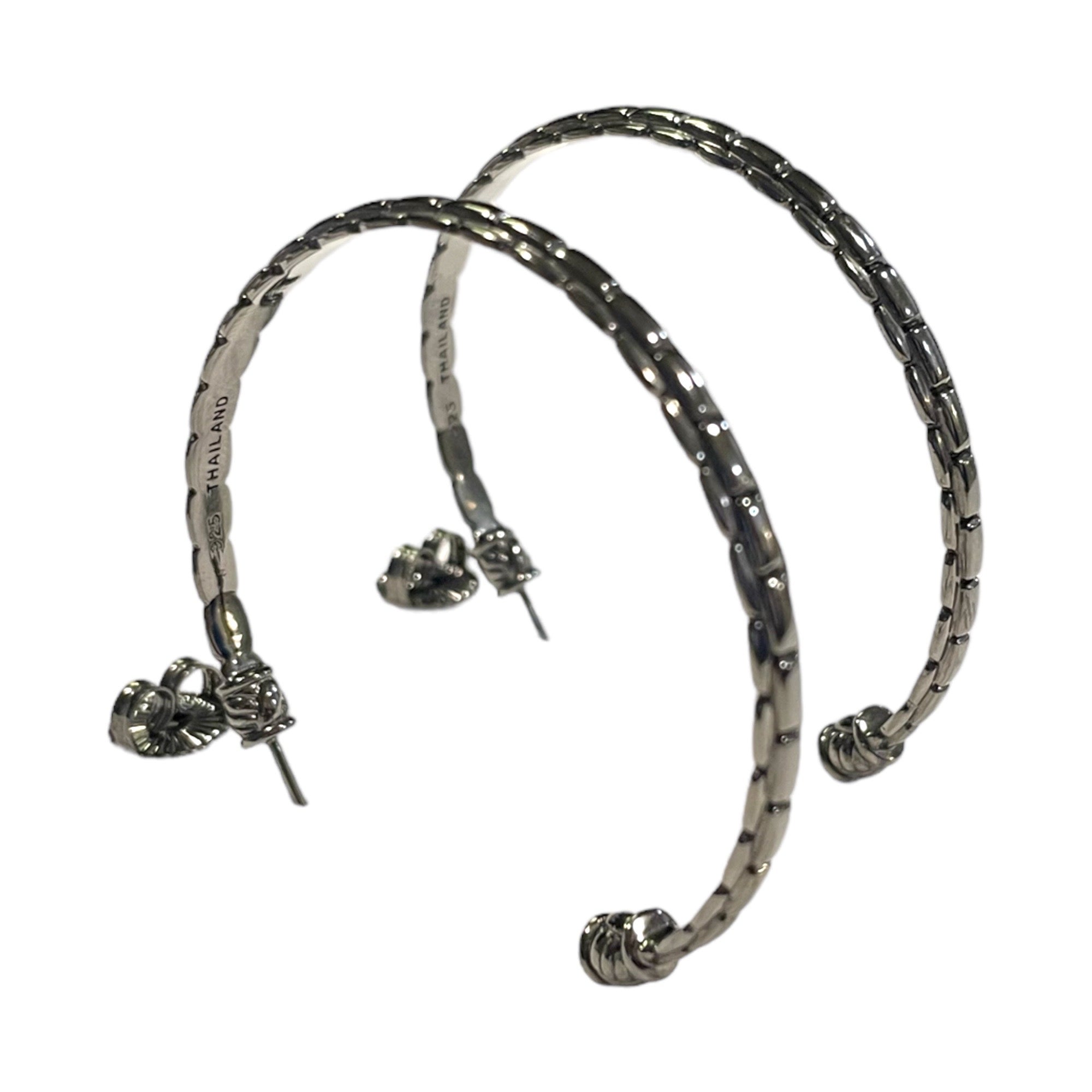 JOHN HARDY x JAI .925 Pewter Tone Large Hoop Earrings