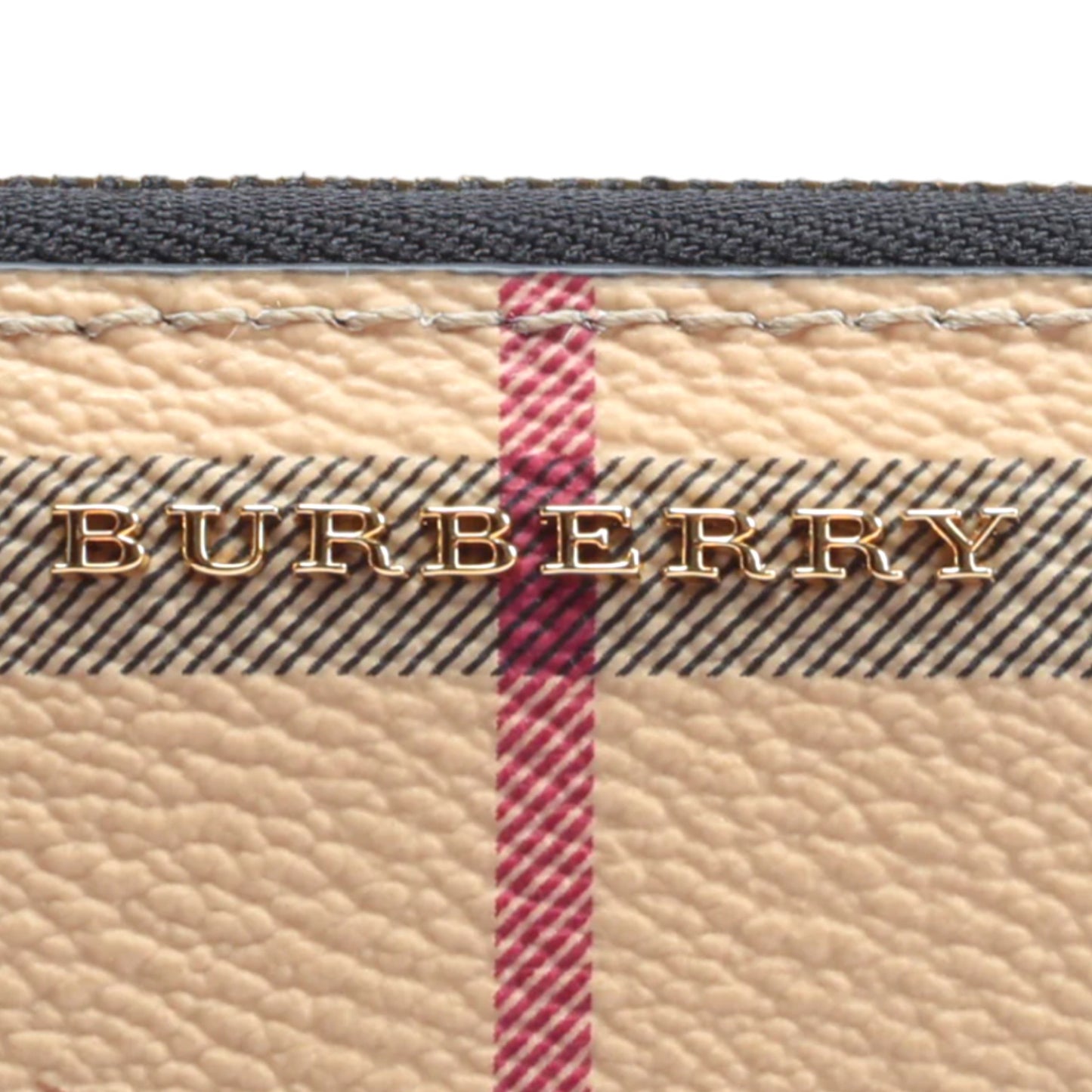 BURBERRY Haymarket Zip Around Wallet