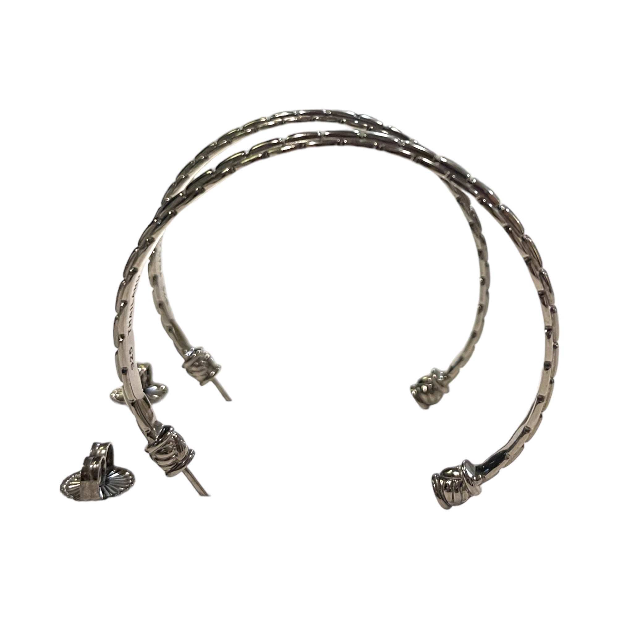 JOHN HARDY x JAI .925 Pewter Tone Large Hoop Earrings