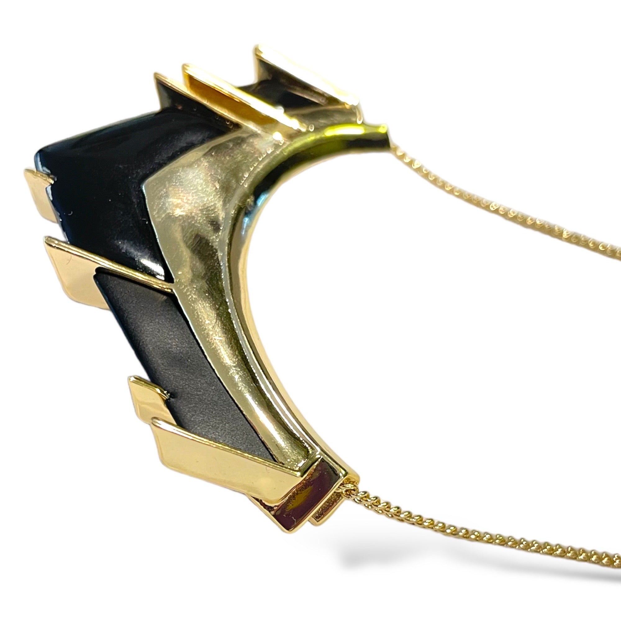 ALEXIS BITTAR Long Gold Tone & Pendant Statement Necklace