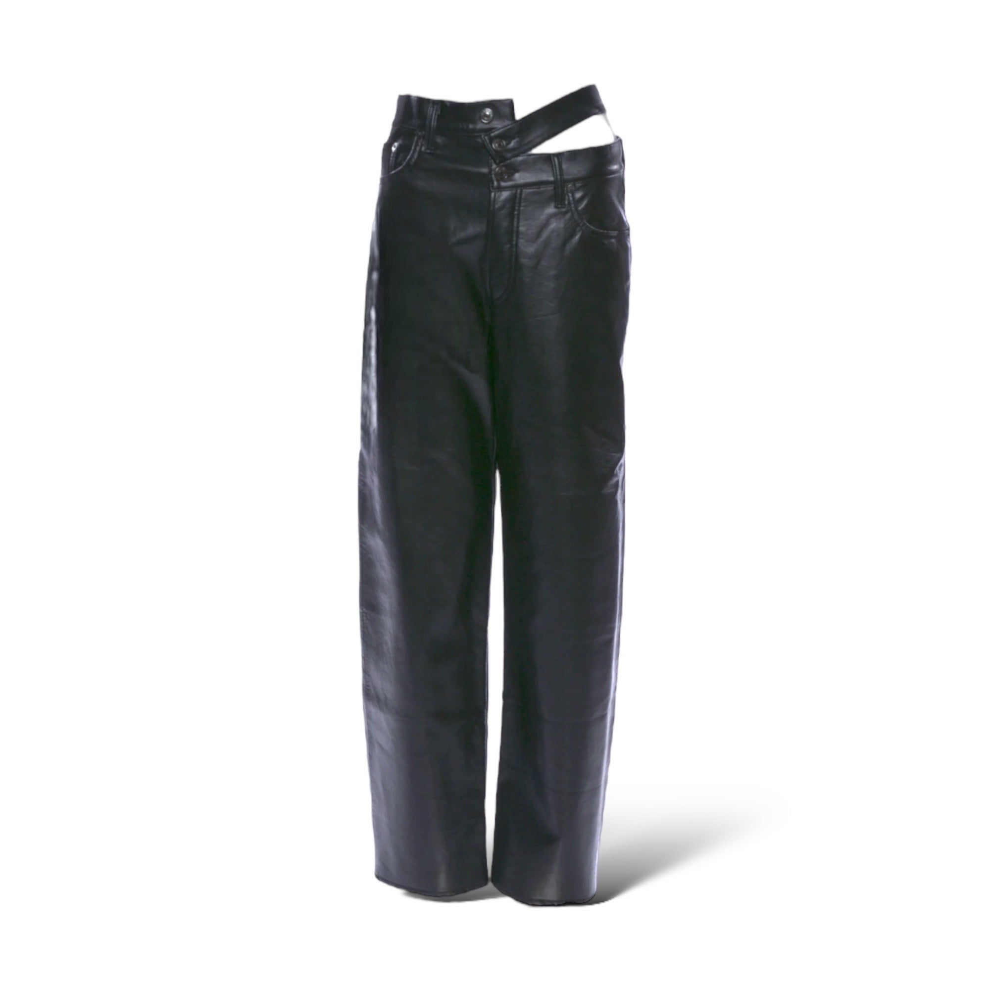 AGOLDE Wide Leg Black Leather Pants
|Size: S|