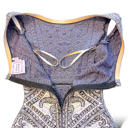 Hervé Léger Blue/Violet Staci Floral Jacquard BodyCon Dress - photo 2 of 11