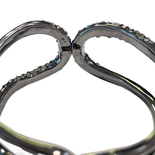 Alexis Bittar Crystal Encrusted Rhodium Tone Metal Hinge Cuff - photo 2 of 9