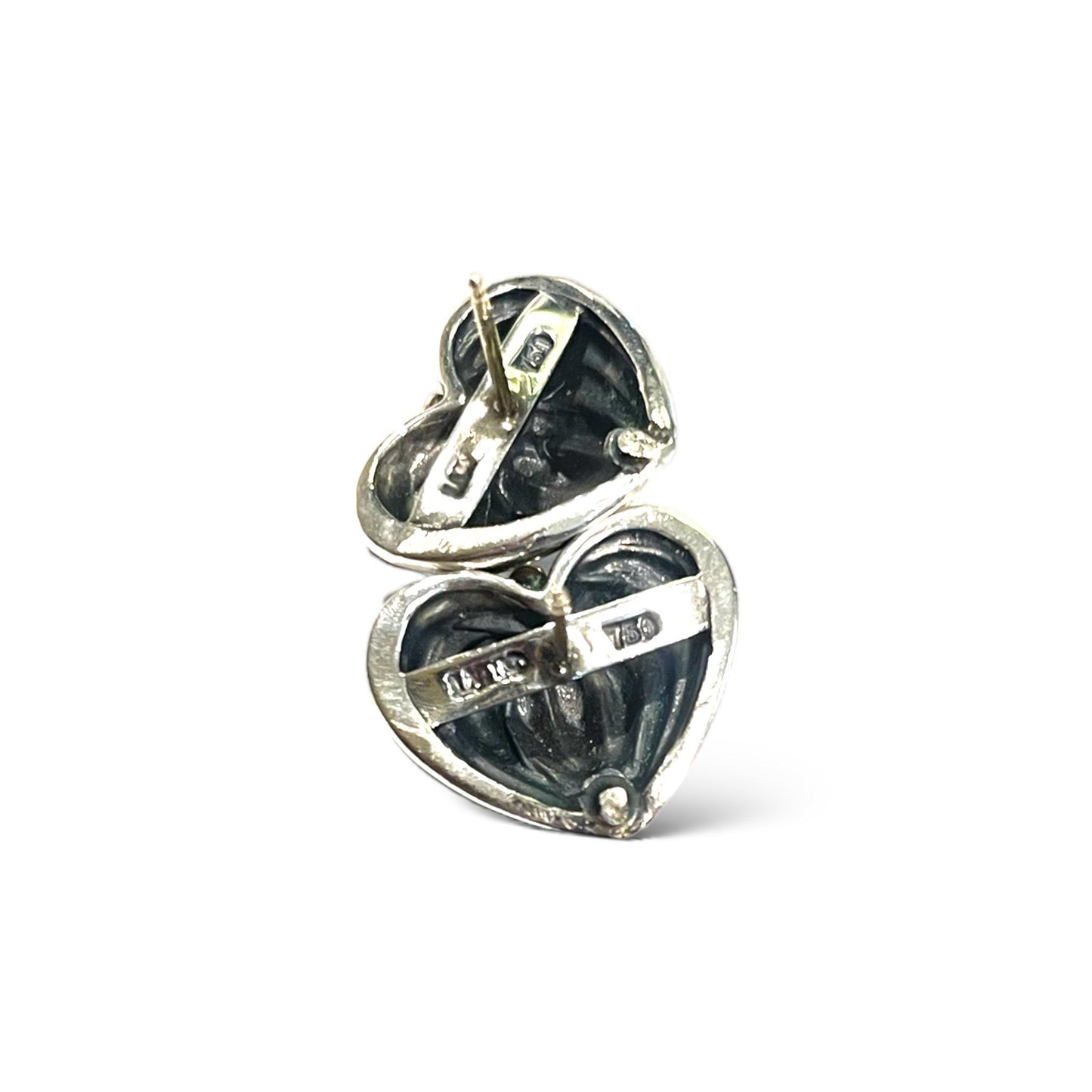 LAGOS Sterling Silver/18k Gold Fluted Heart Stud Earrings