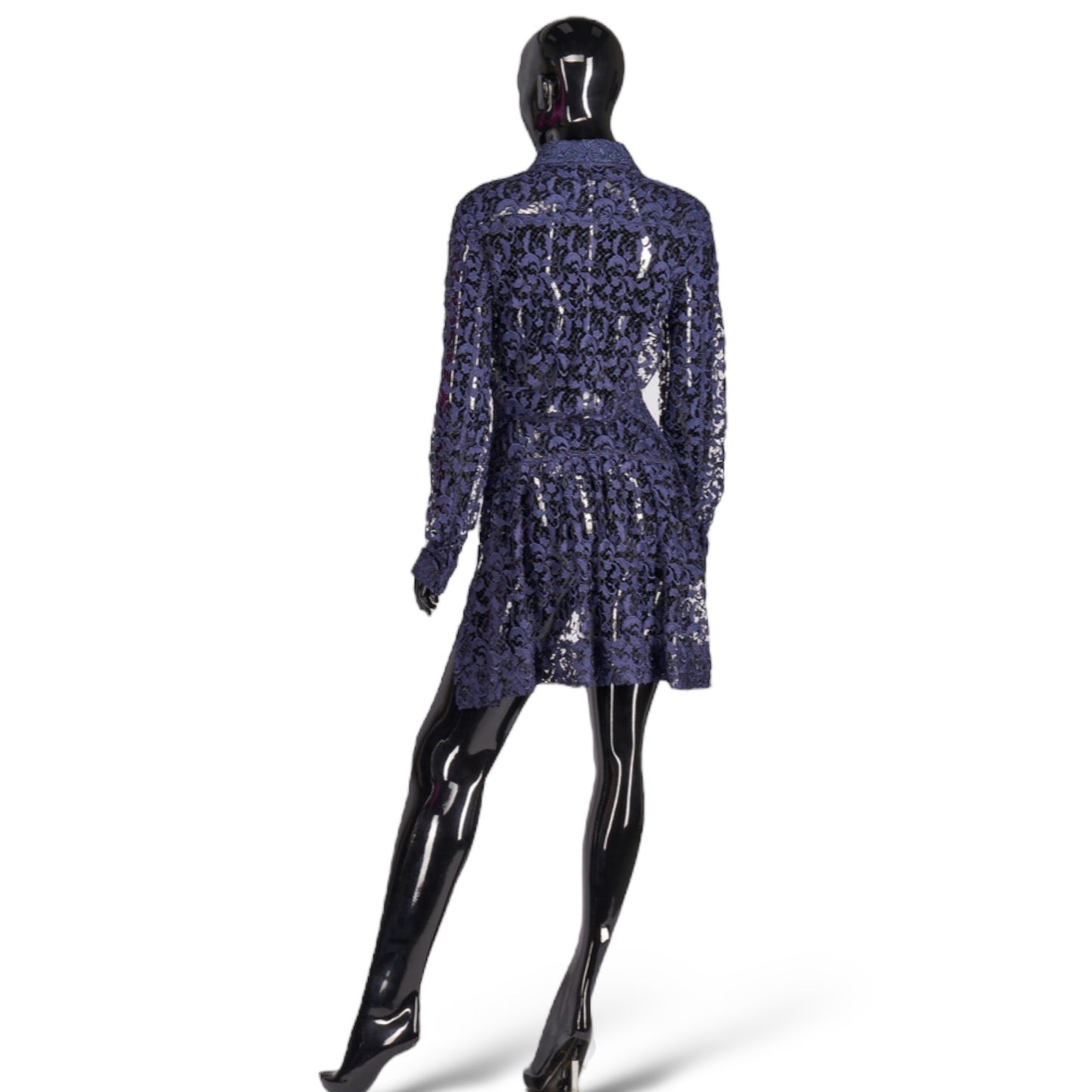 AZZEDINE ALAÏA Long Sleeve Peplum Back Lace Blouse               |Size:42|