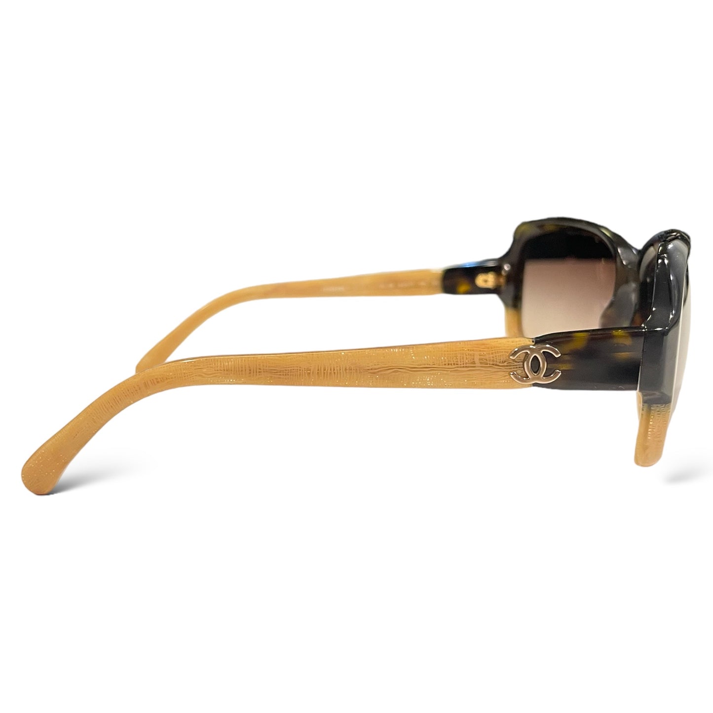 Chanel Havana Beige with CC Interlocking Logo Women’s Sunglasses