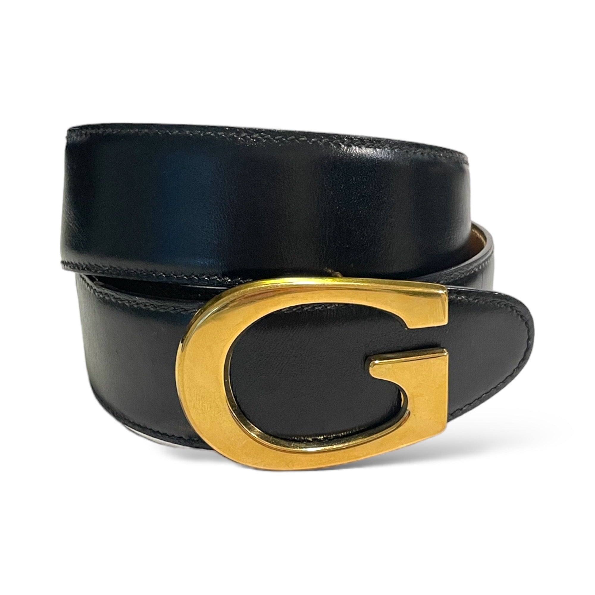 GUCCI Vintage Leather Belt with Removable Gold-Tone G Buckle |Size: 70/28|