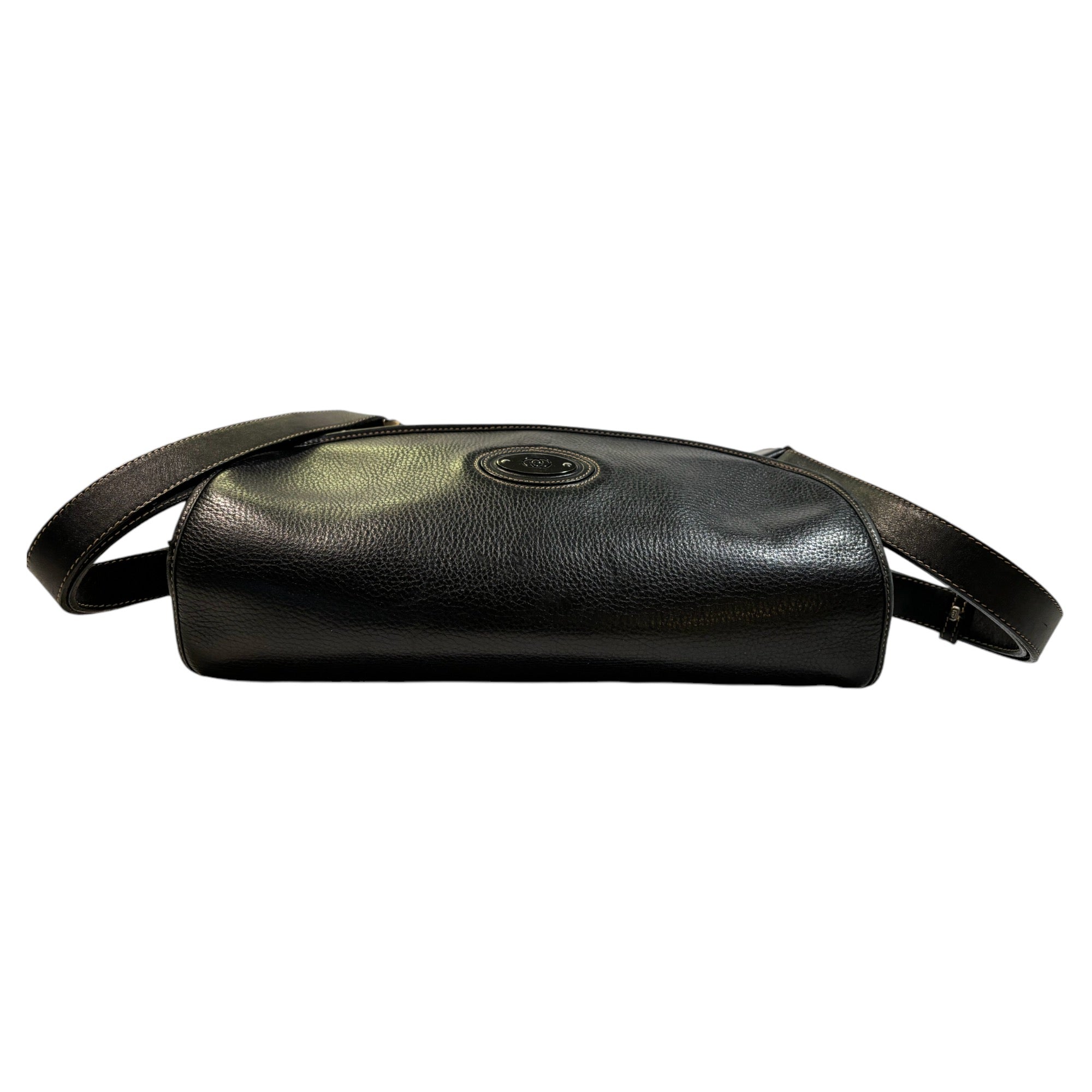 GUCCI Vintage Dark Navy Blue Leather Messenger Bag