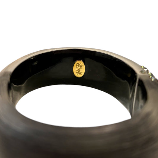 Alexis Bittar Hand Carved Lucite Crystal Encrusted Hinge Bangle - photo 2 of 5