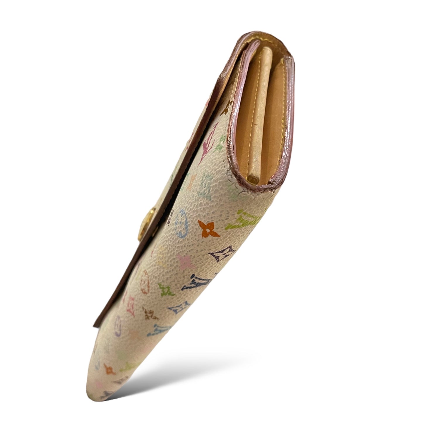 LOUIS VUITTON Paris Vintage Monogram Multicolor Sarah Wallet (White)