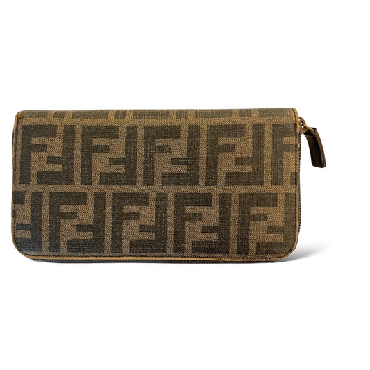 FENDI ZUCCA Print Long Zip Wallet