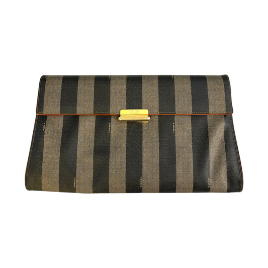 FENDI Vintage Penguin Striped Clutch/Shoulder Bag/Crossbody Bag