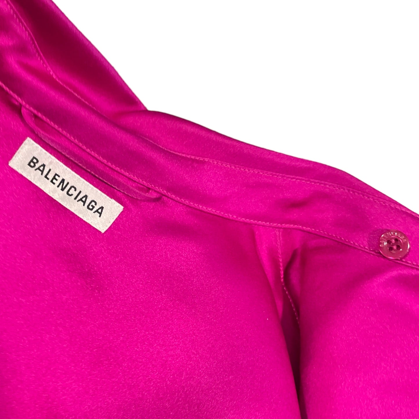 BALENCIAGA Oversized Silk Dress Shirt | SIZE: 34 |