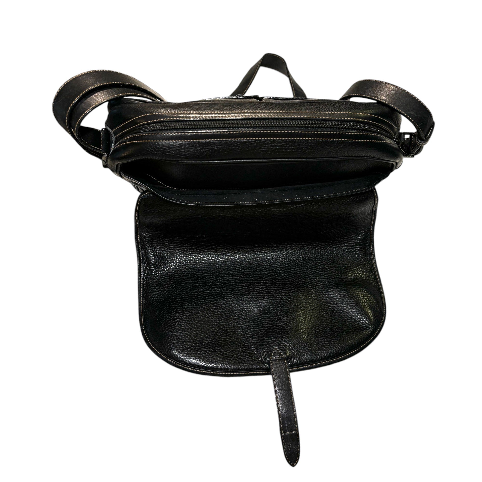 GUCCI Vintage Dark Navy Blue Leather Messenger Bag