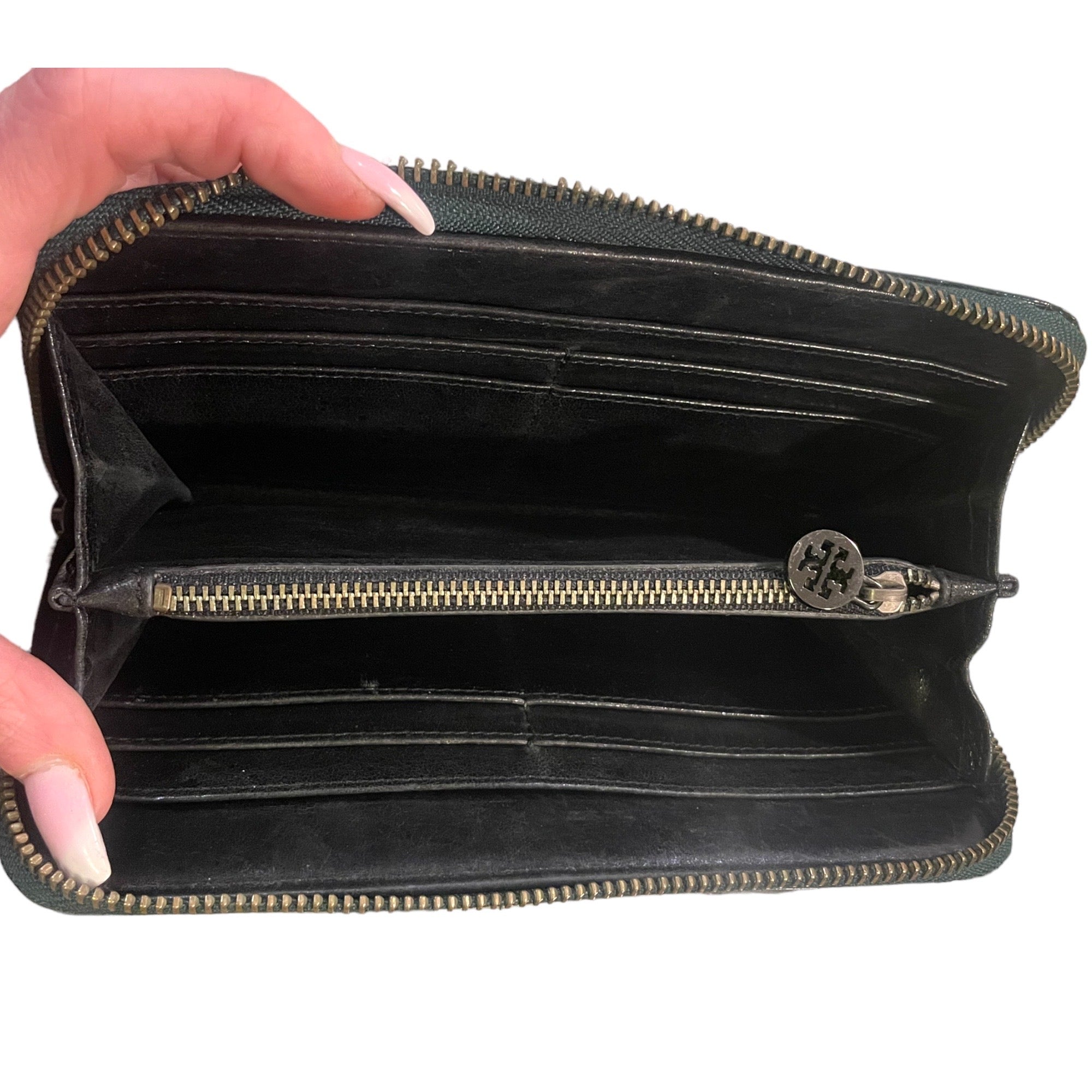 TORY BURCH Long Crocodile Embossed Zip Wallet