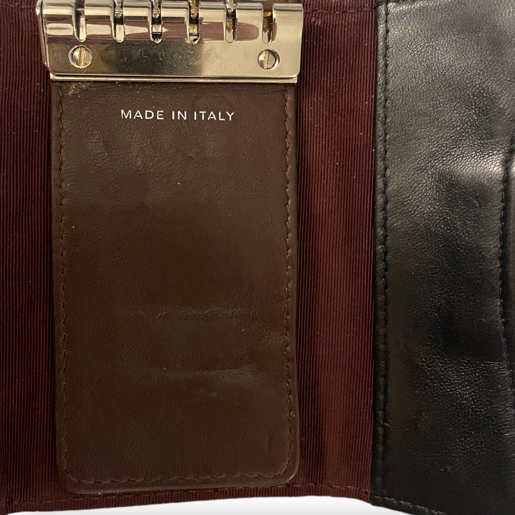 CHANEL Vintage Key & Card Holder in Quilted Black Leather