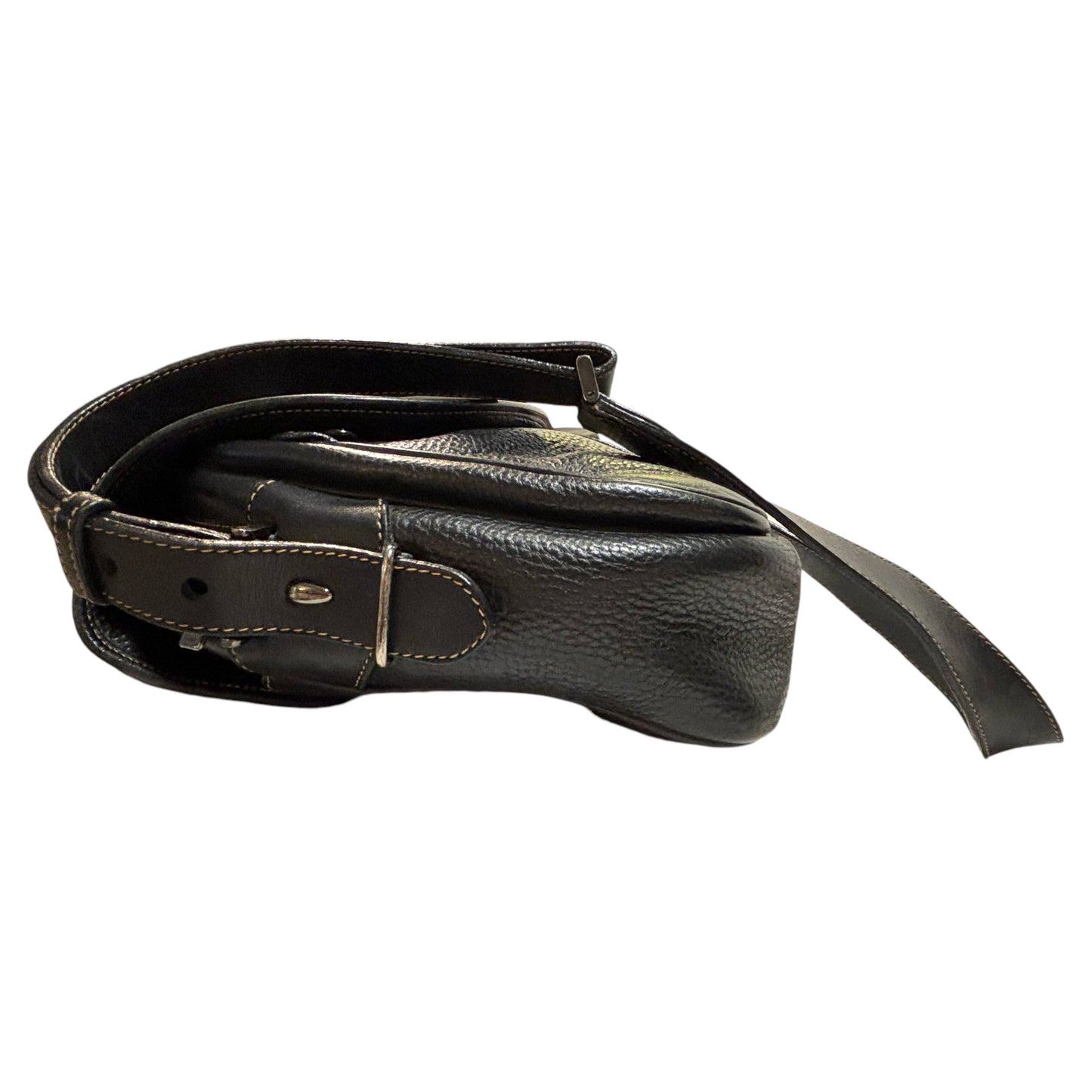 GUCCI Vintage Dark Navy Blue Leather Messenger Bag