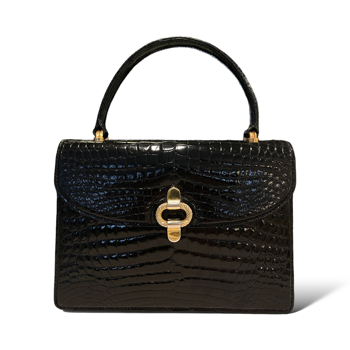GUCCI Vintage SUPER RARE Crocodile Top Handle STUNNING Bag Circa 1950’s