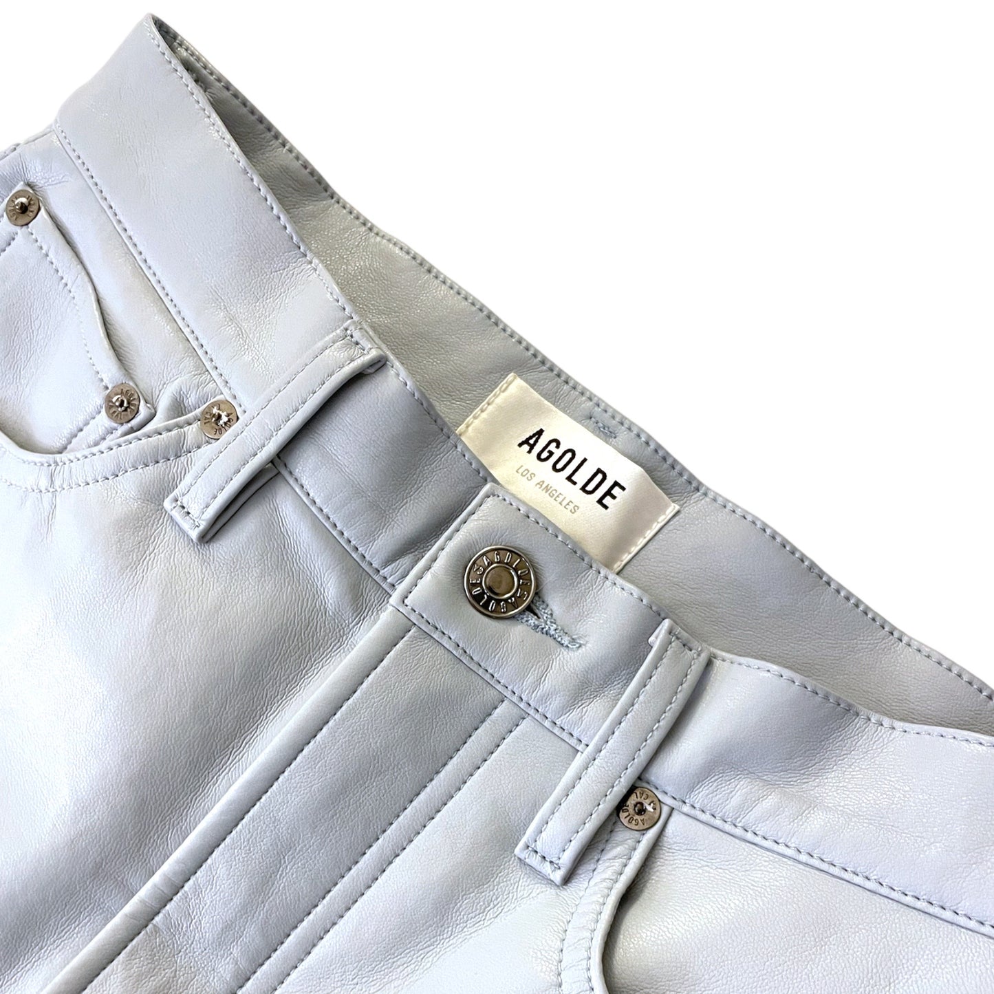 AGOLDE Straight Leg Periwinkle Colored Leather Pants |Size: XS|