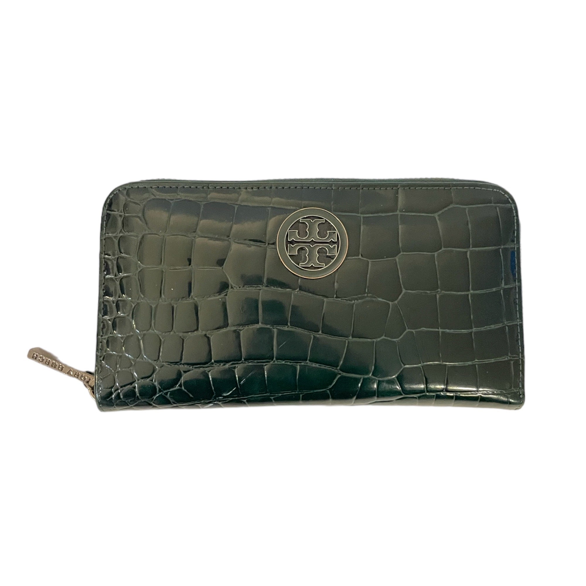 TORY BURCH Long Crocodile Embossed Zip Wallet